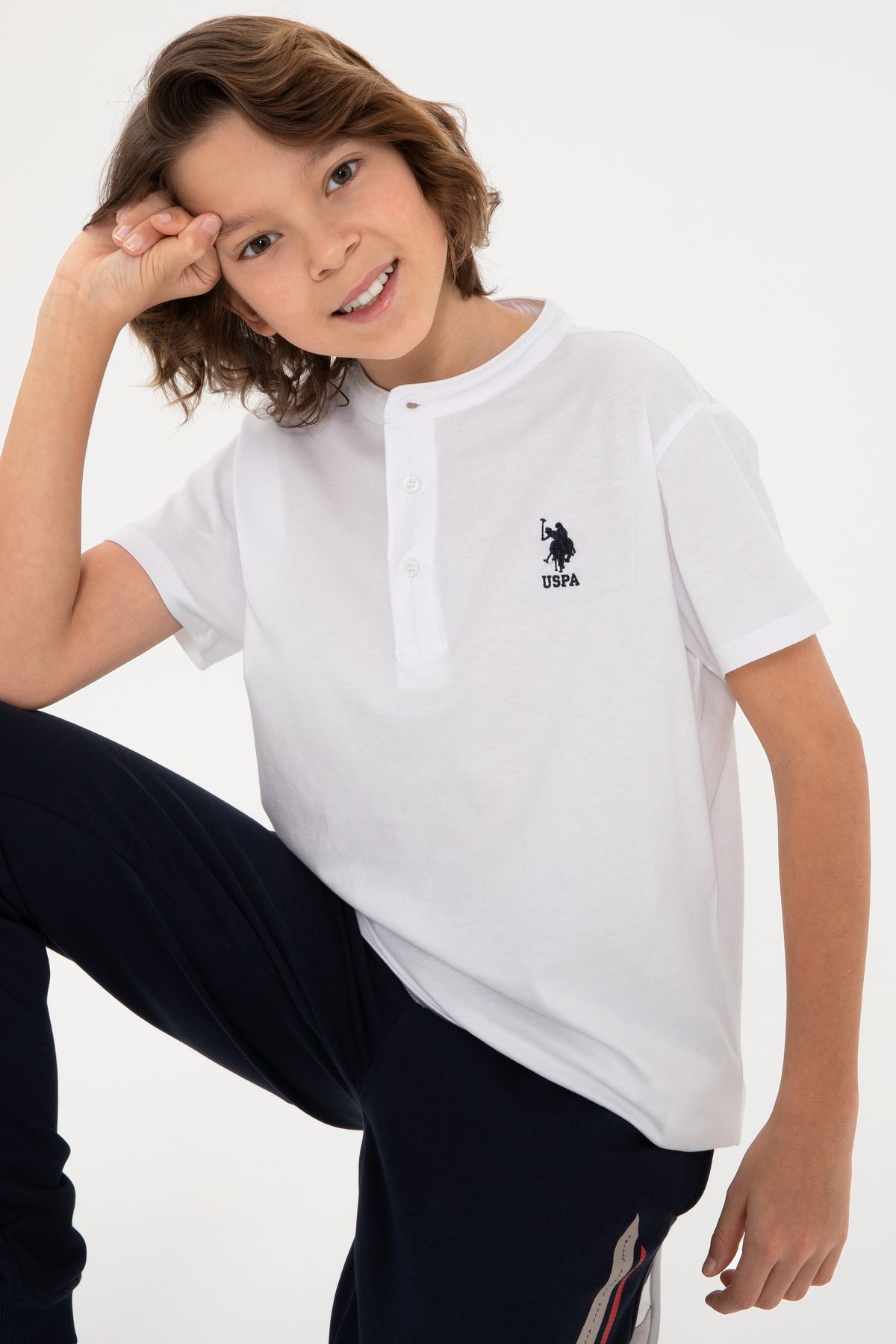 U.S. Polo Assn.-تي شيرت أبيض أساسي للأولاد 50295504 -VR013 2
