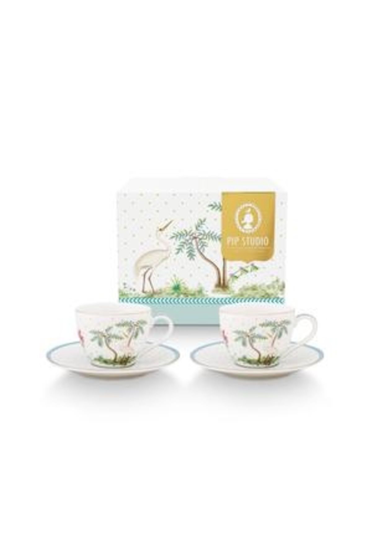 Pip Studio-Set of 2 cups with saucers, porcelain, Pip Studio, 120ml, Jolie White collection 6