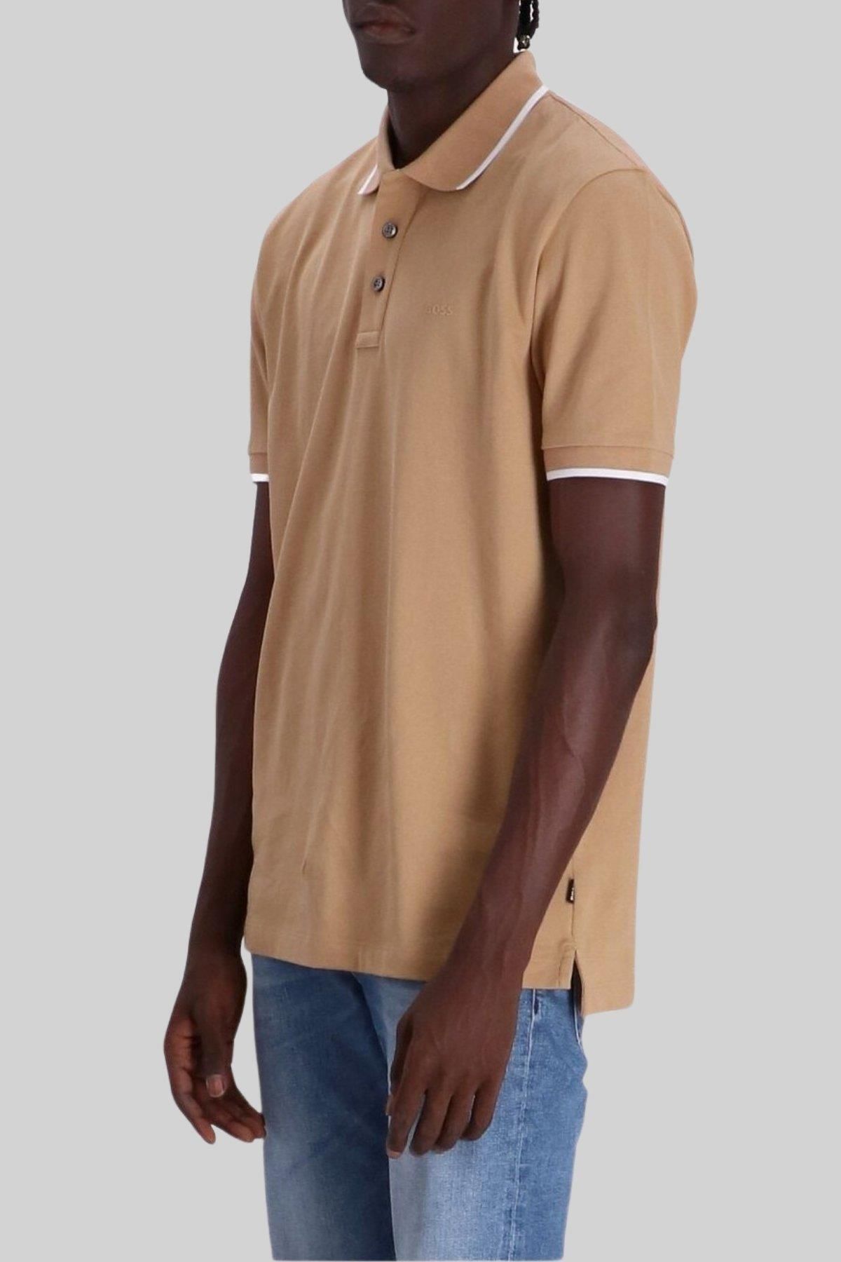 تی شرت مردانه رئیس به طور منظم متناسب با یاکا بژ Hugo Boss