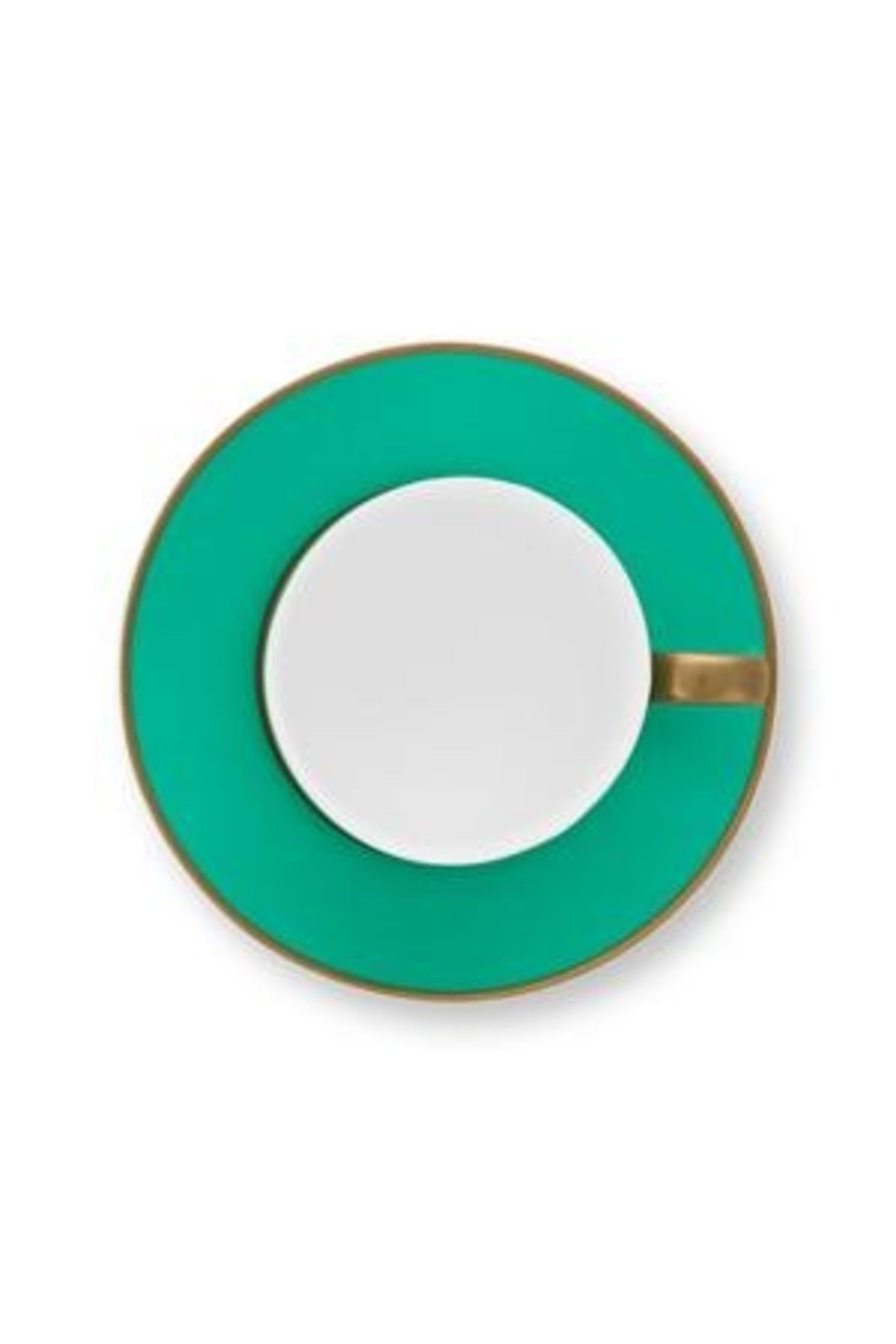 Pip Studio-Espresso cup with saucer, Pip Studio, 220 ml, Pip Chique collection, Gold-Green 4