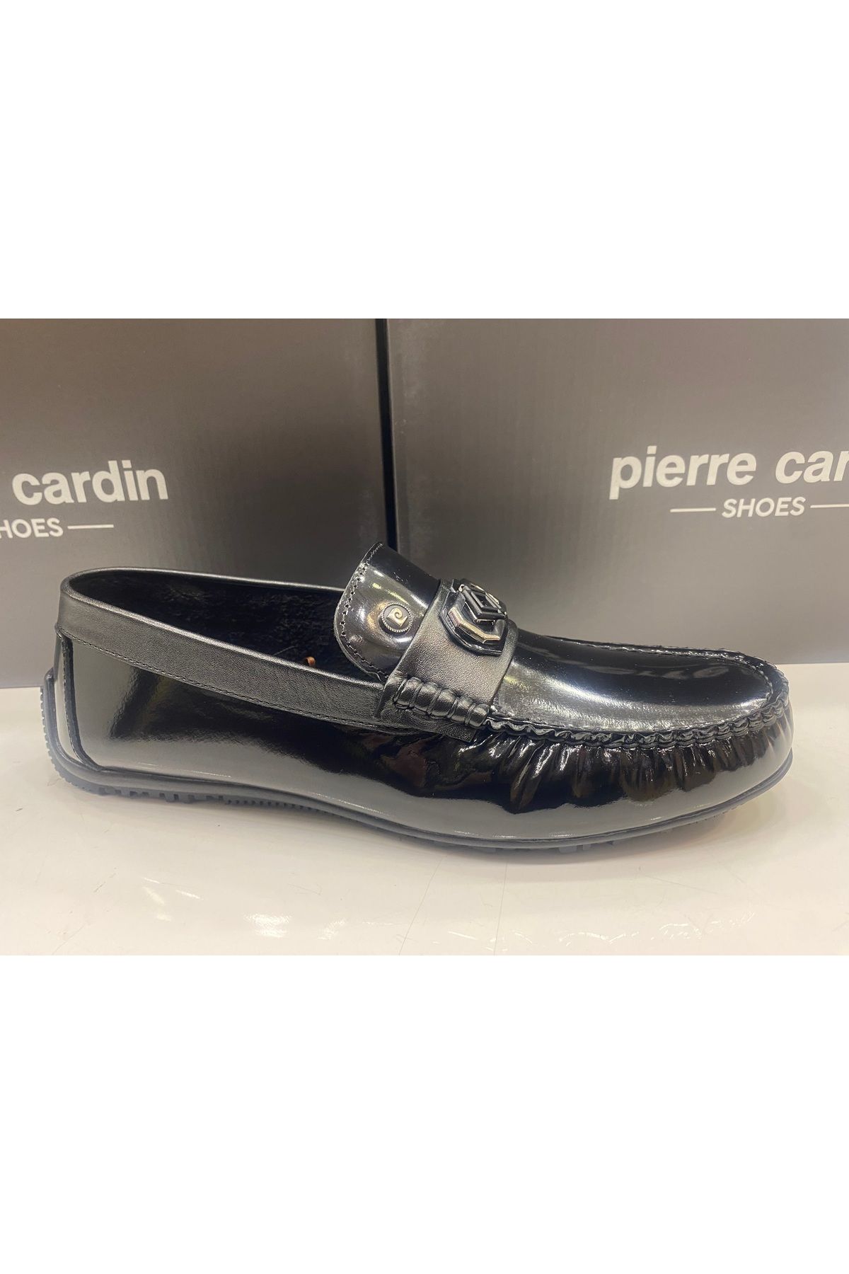 Pierre Cardin hakiki deri siyah rugan günlük kullanım  babet