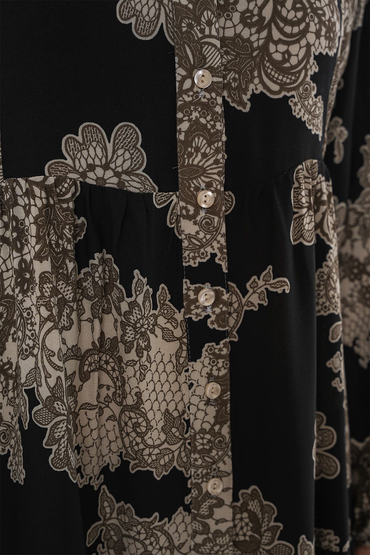 Bigdart-Black 7 Size Authentic Patterned Hijab Dress 4