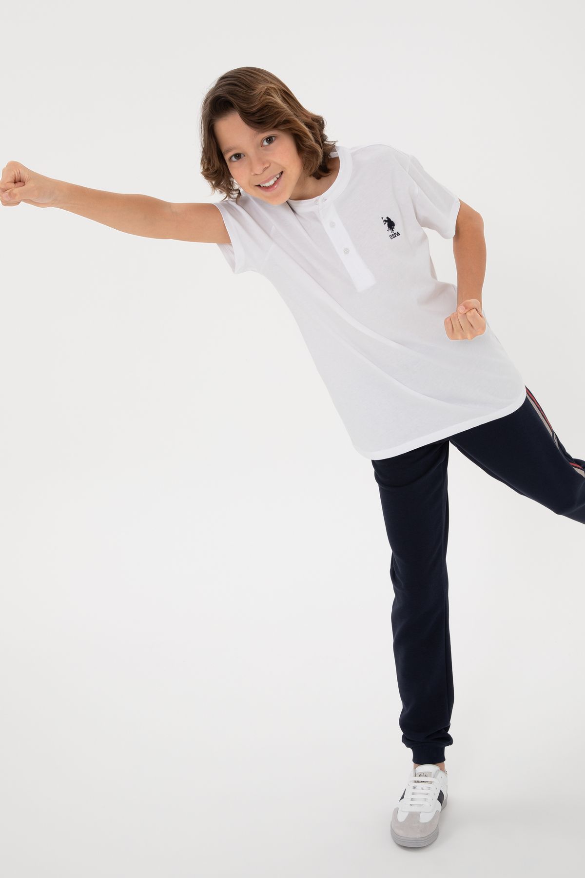 U.S. Polo Assn.-تي شيرت أبيض أساسي للأولاد 50295504 -VR013 1