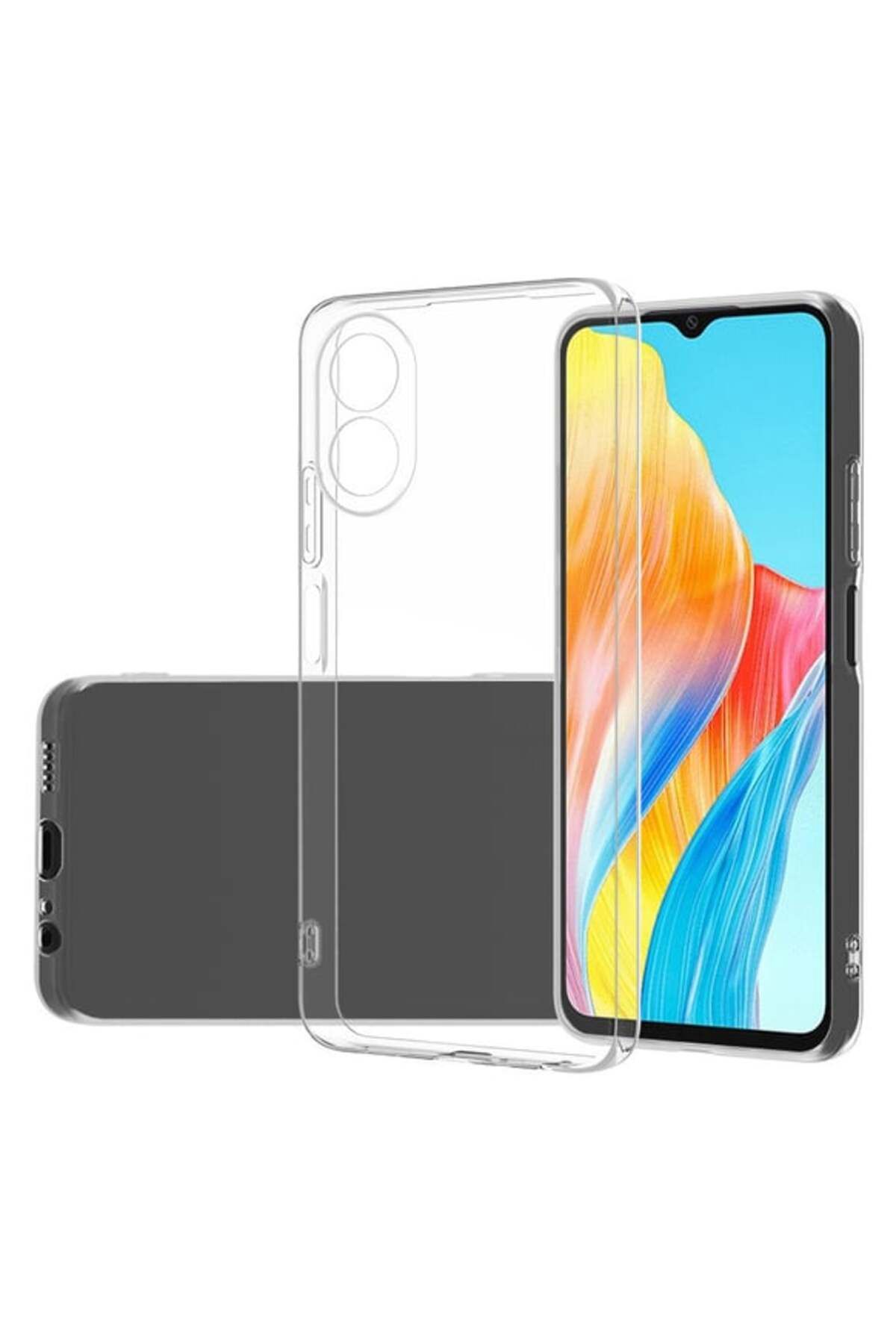 Di Aksesuar Şeffaf Lüx Kılıf Oppo A38