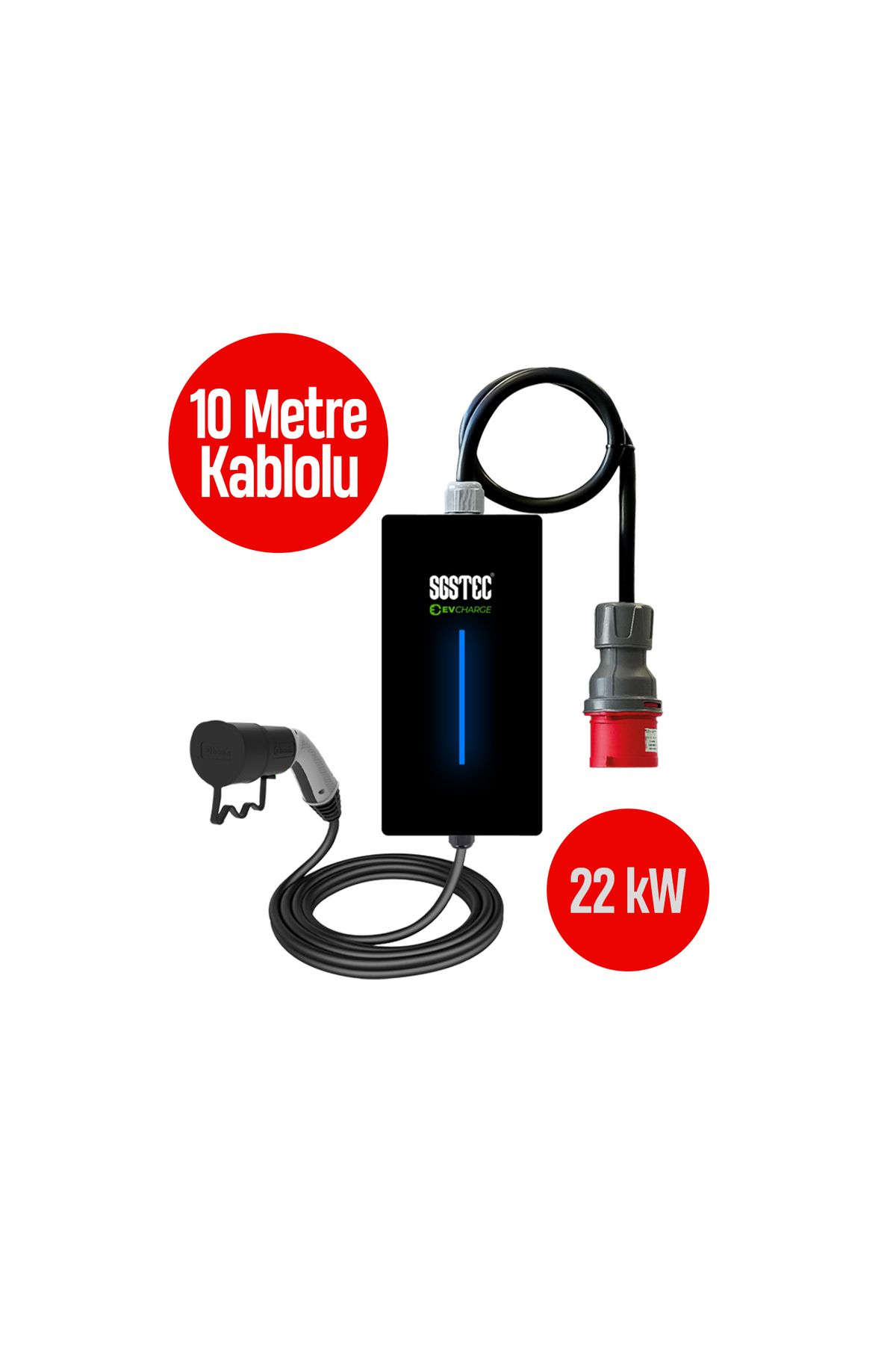 SGSTEC Home 22km 10metre Kablolu Elektrikli Araç şarj cihazı