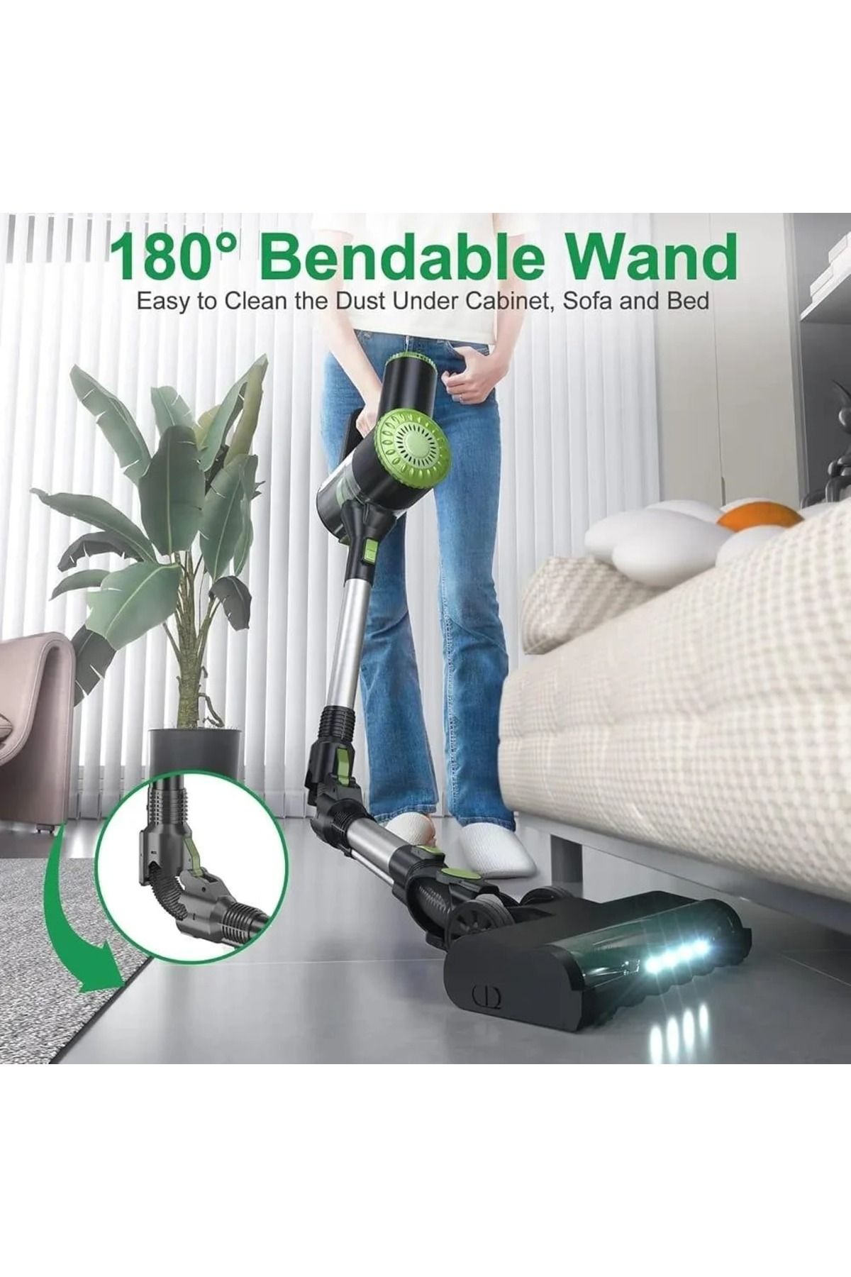 Denx-DENX DX2903 160W Cordless Stick Vacuum with 2000mAh Battery 5
