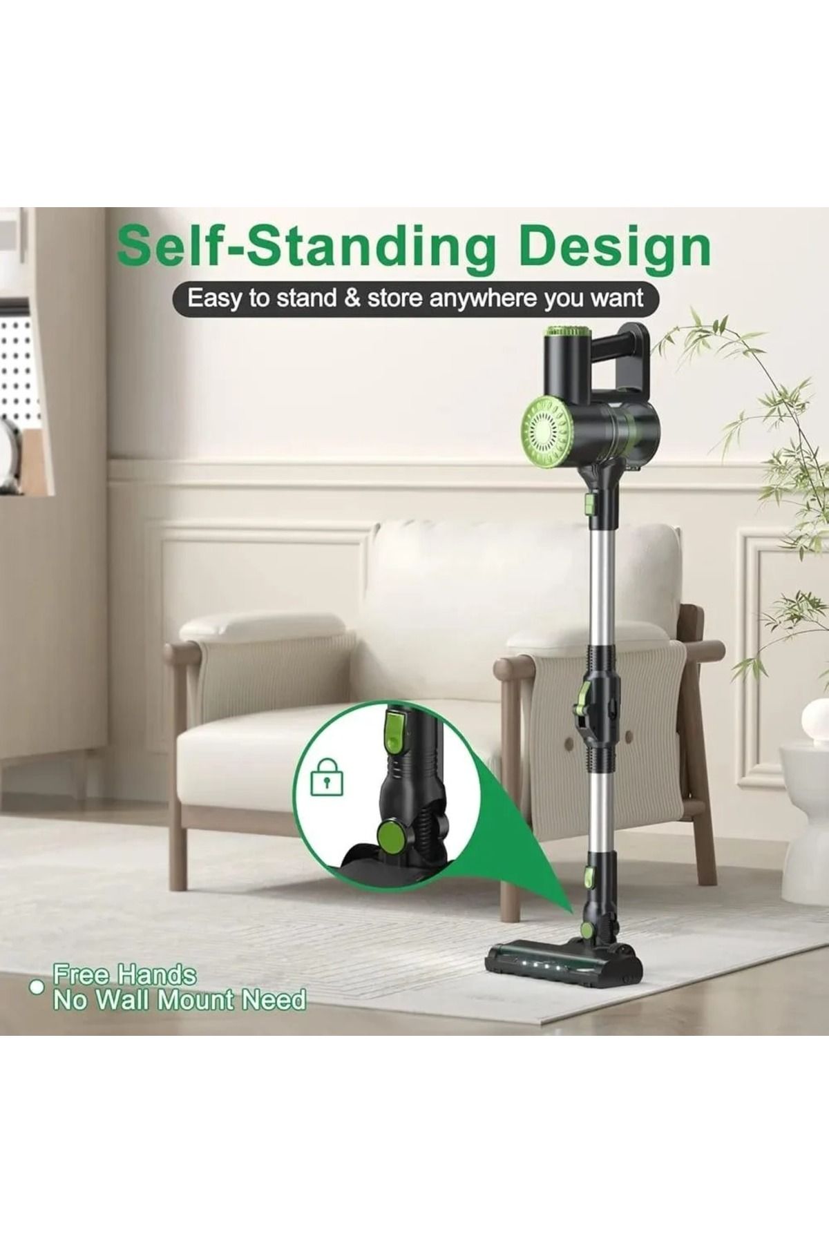 Denx-DENX DX2903 160W Cordless Stick Vacuum with 2000mAh Battery 7