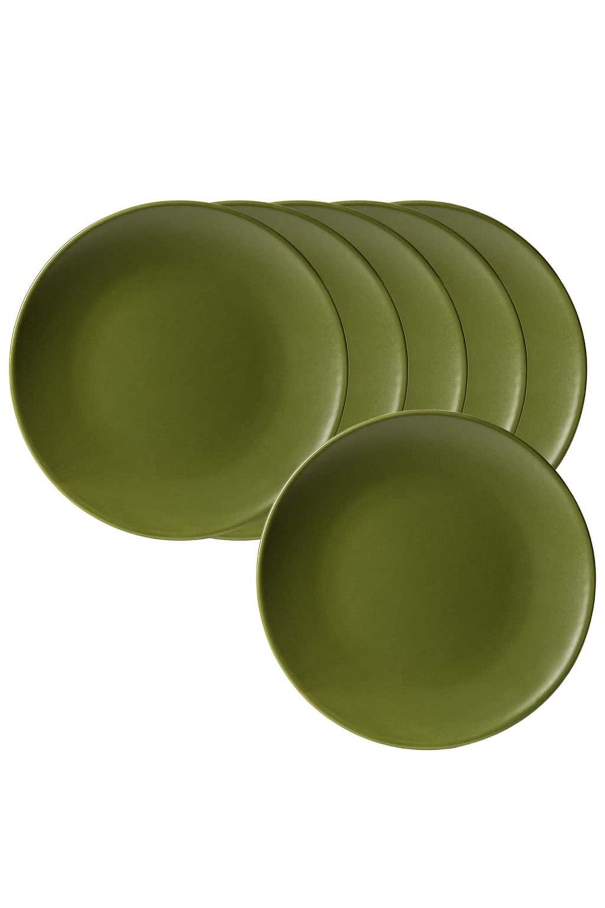 Cesiro Set 6 Farfurii Desert 20 Cm In Verde Masliniu Mat - One Size