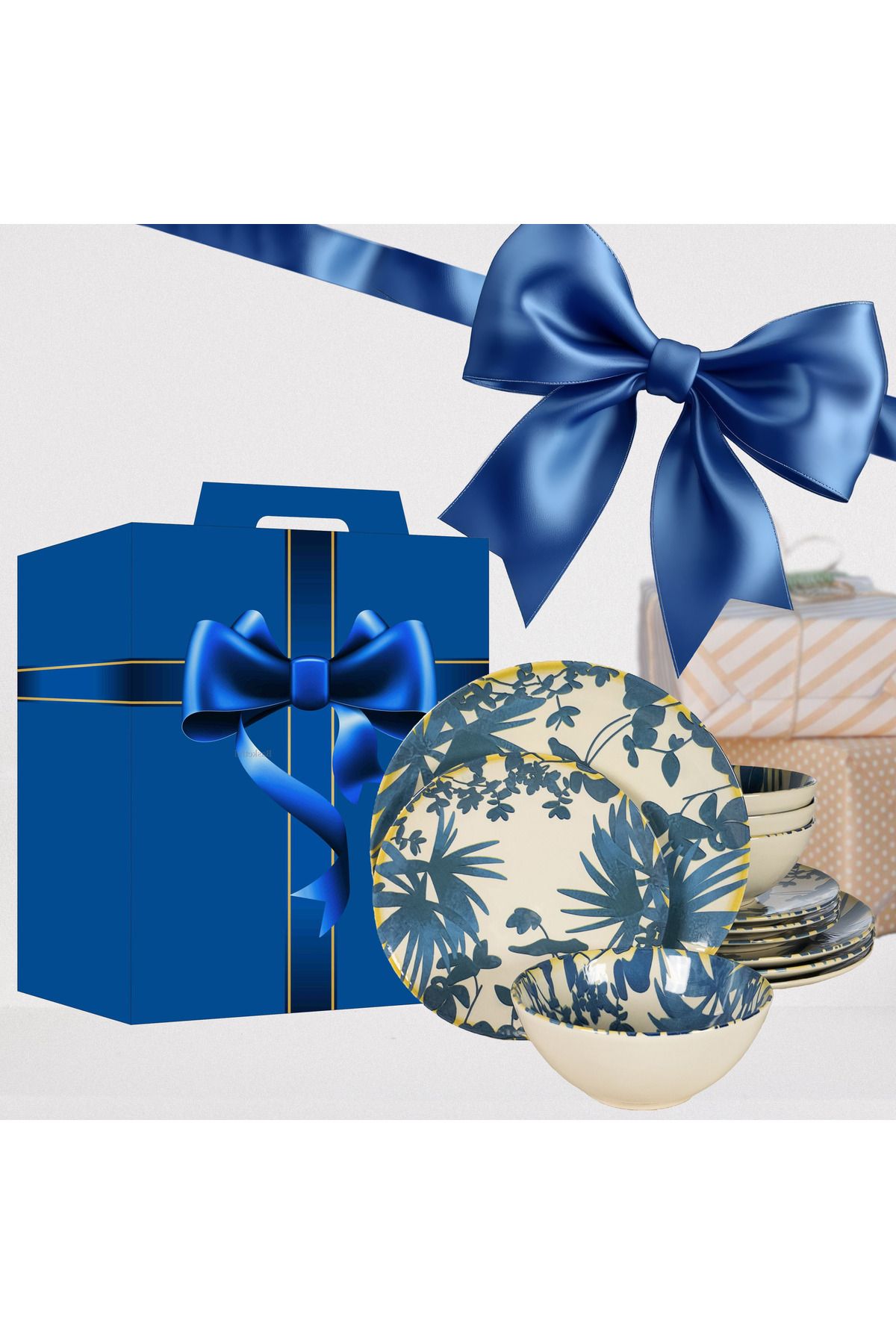 Cesiro Set Farfurii Complet În Stil Hawaii, Decor Exclusiv Italienesc, 12 Piese, Pentru 4 Persoane - One Size
