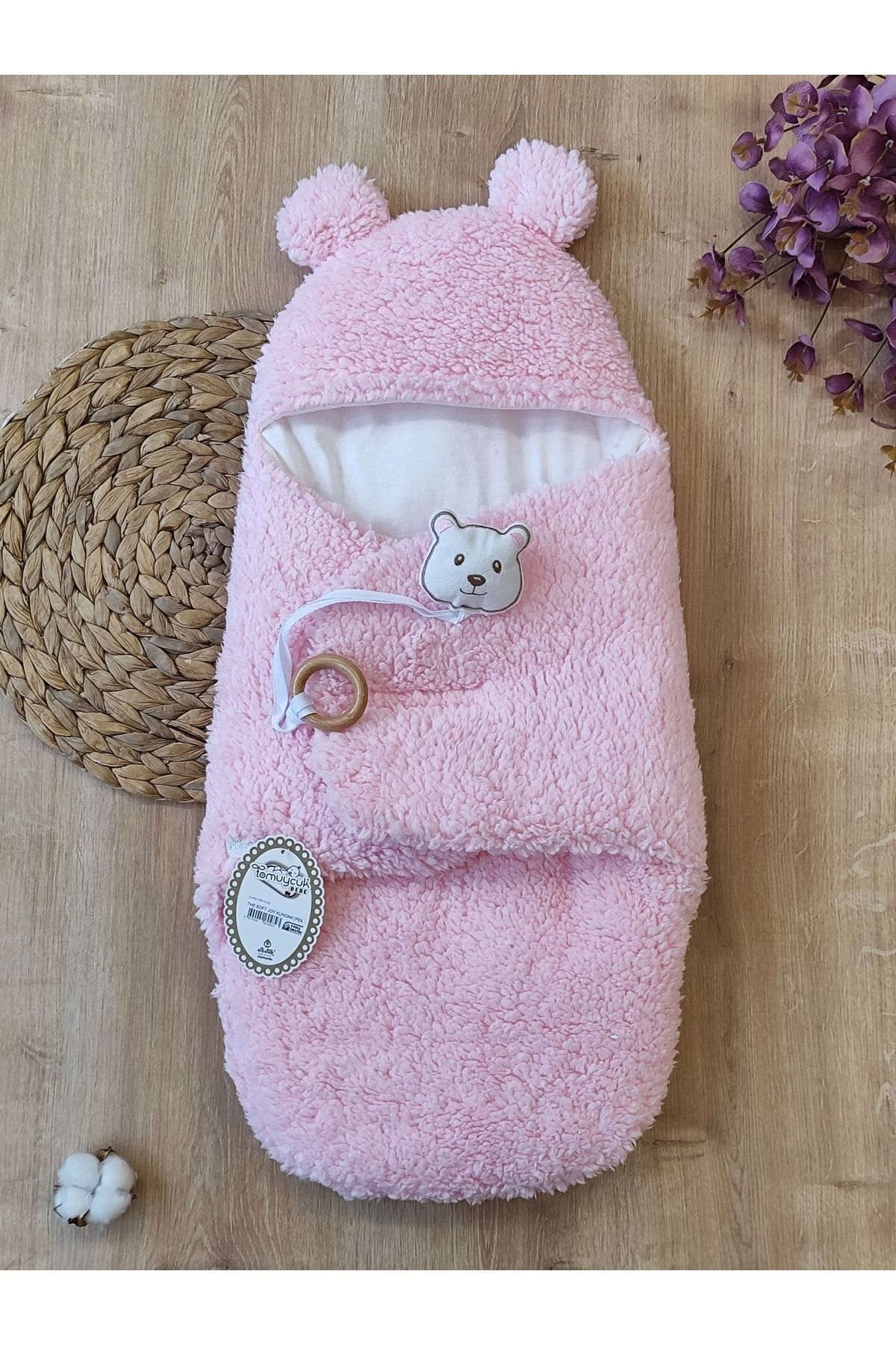 Tomuycuk Peluş Bebek Dış Kundağı Oyuncaklı Uyku Tulumu Hastane Çıkışı Hediyelik Sarma Battaniye fotoğrafı 2 (önizleme)