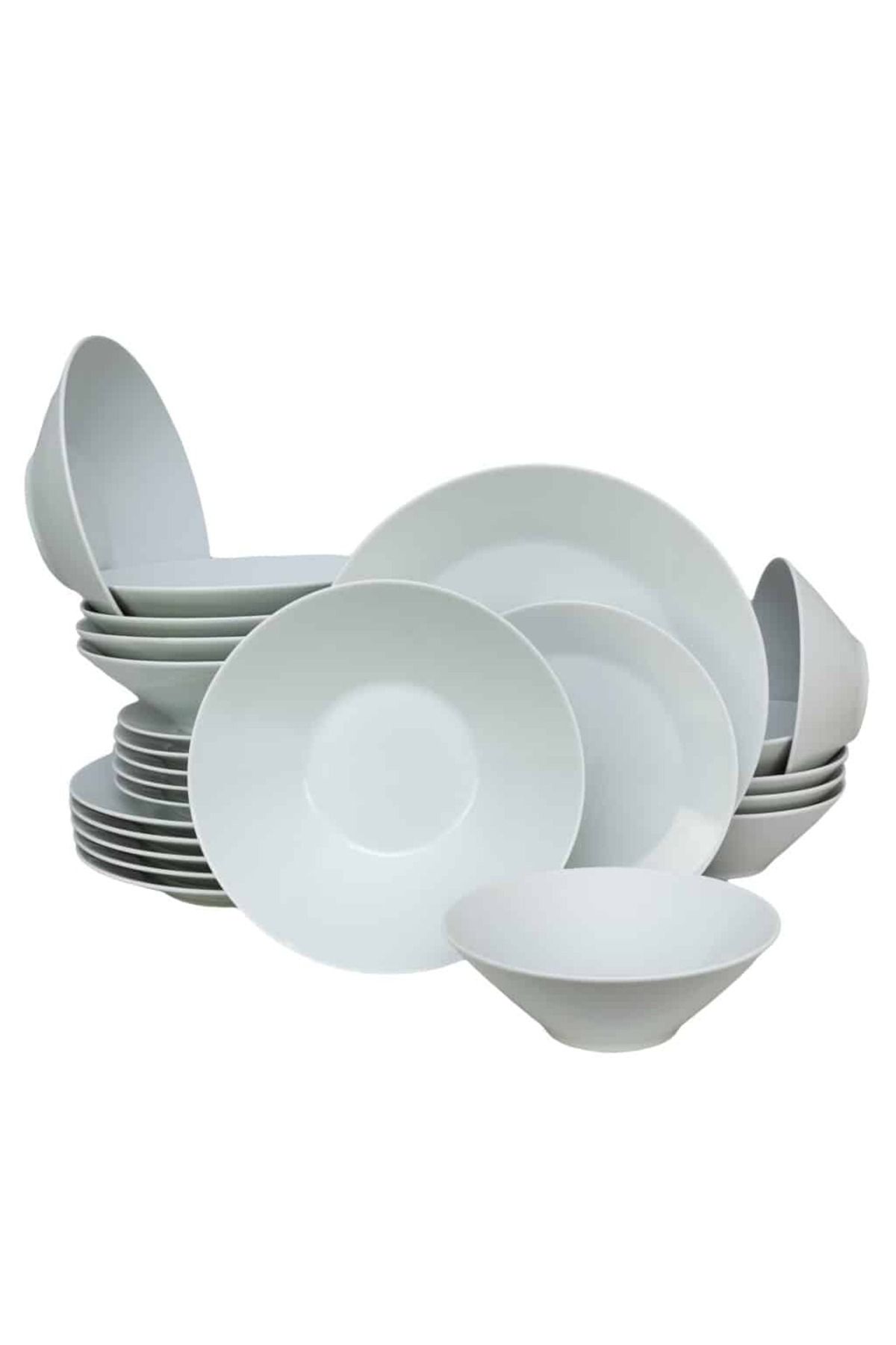 Cesiro Set Farfurii 24 Piese, Pentru 6 Persoane, Snow, Cesiro, Portelan, Alb - One Size