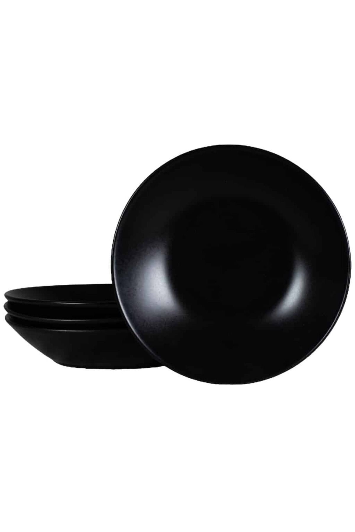 Cesiro Set 4 Farfurii Adanci, 21 Cm, Negru Mat - One Size
