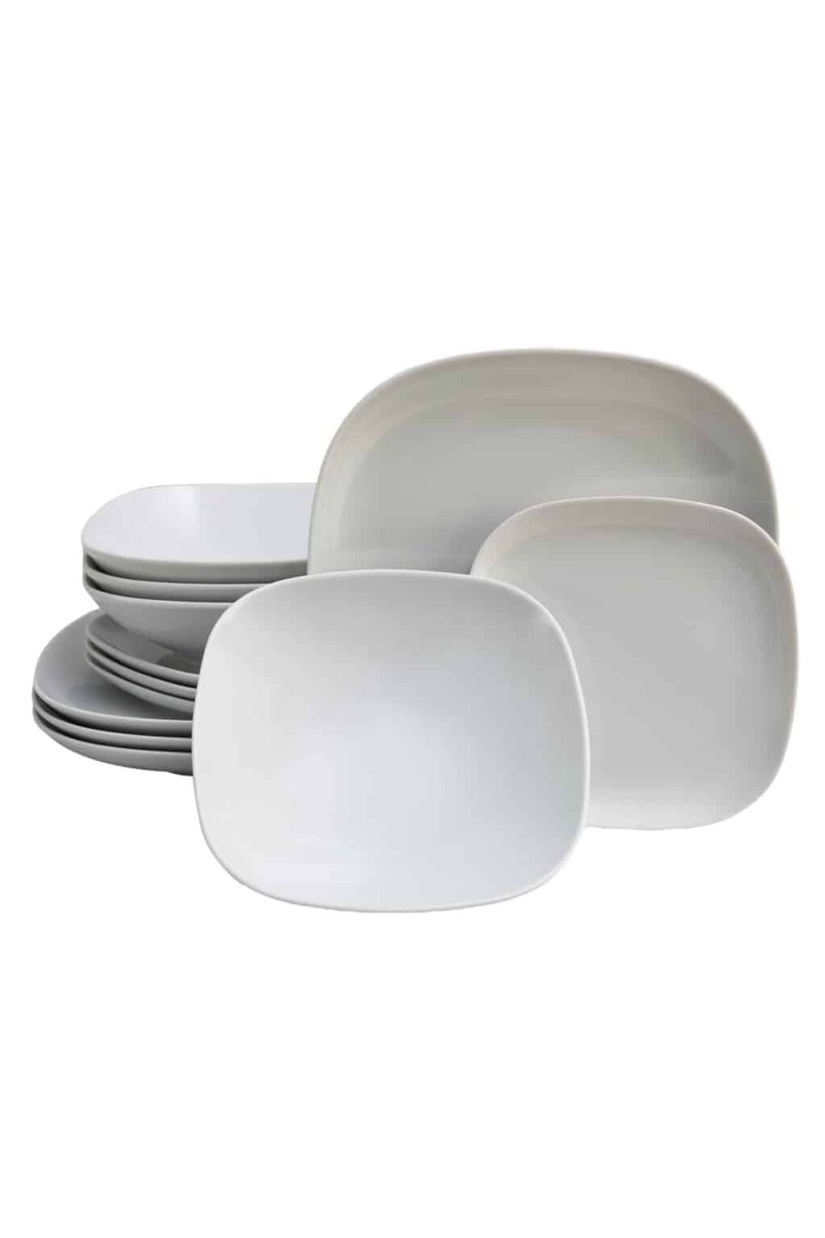 Cesiro Set Farfurii 12 Piese, Pentru 4 Persoane, Ice, Cesiro, Portelan, Alb - One Size
