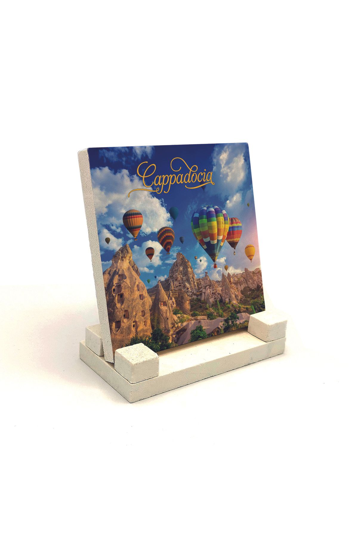 Souvenest Kapadokya Baskılı Doğaltaş Masaüstlük 10x10 Krt-157