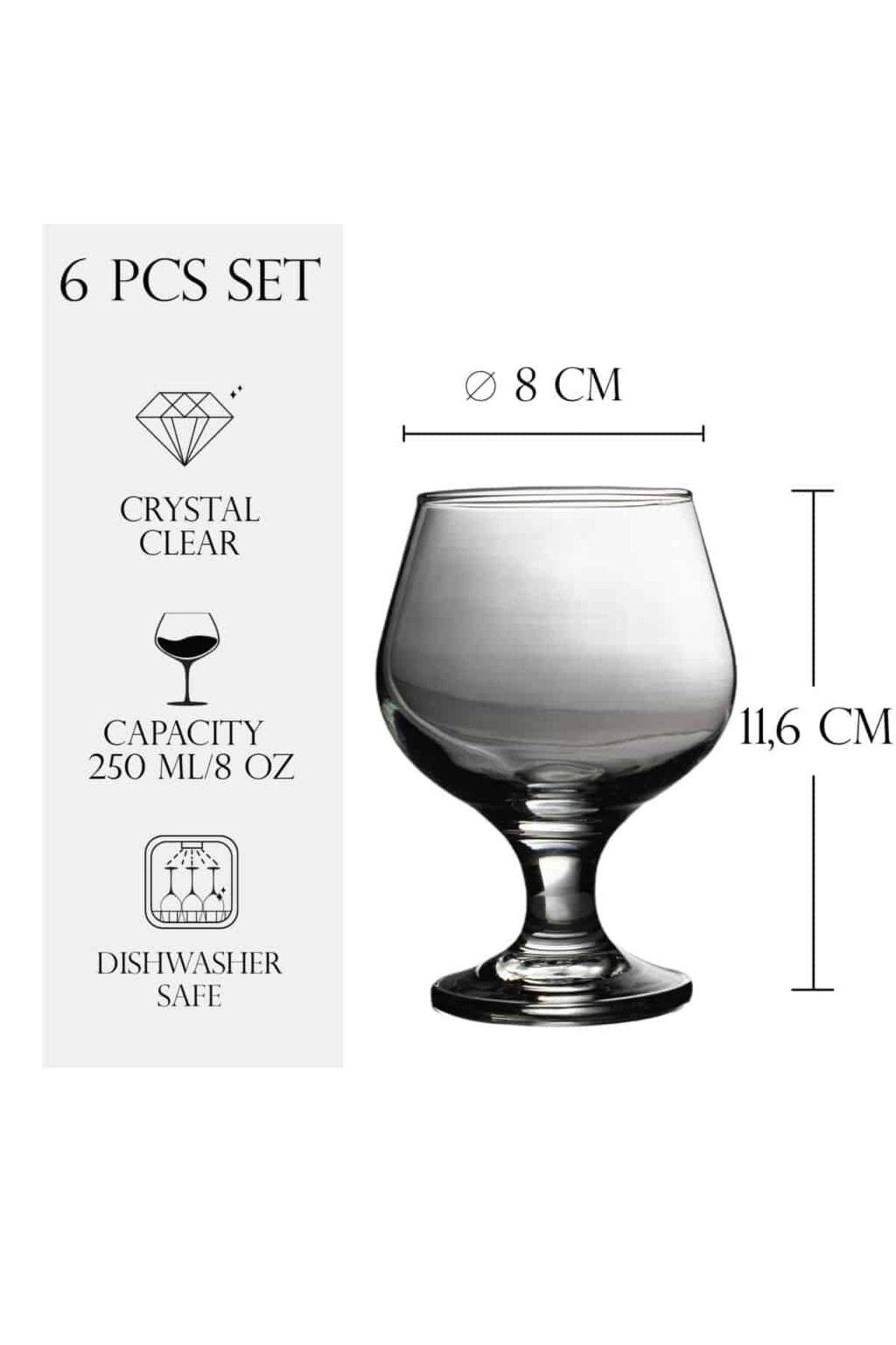 Cesiro-Set of 6 240 ml glass glasses, Cesiro 2