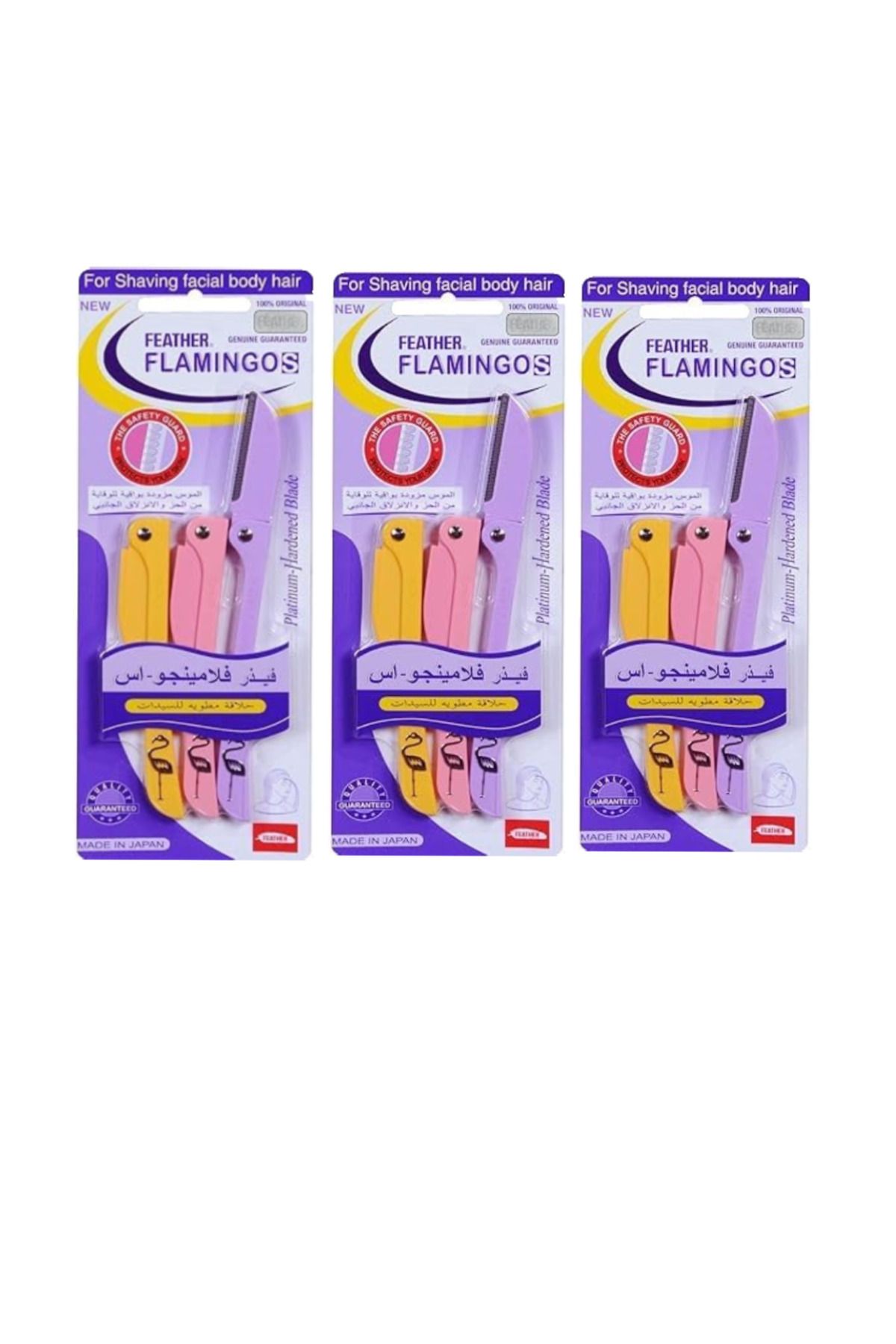 Flamingo-Original Feather Flamingo Razors with Watermark for Face and Body Shaving 3*3 1