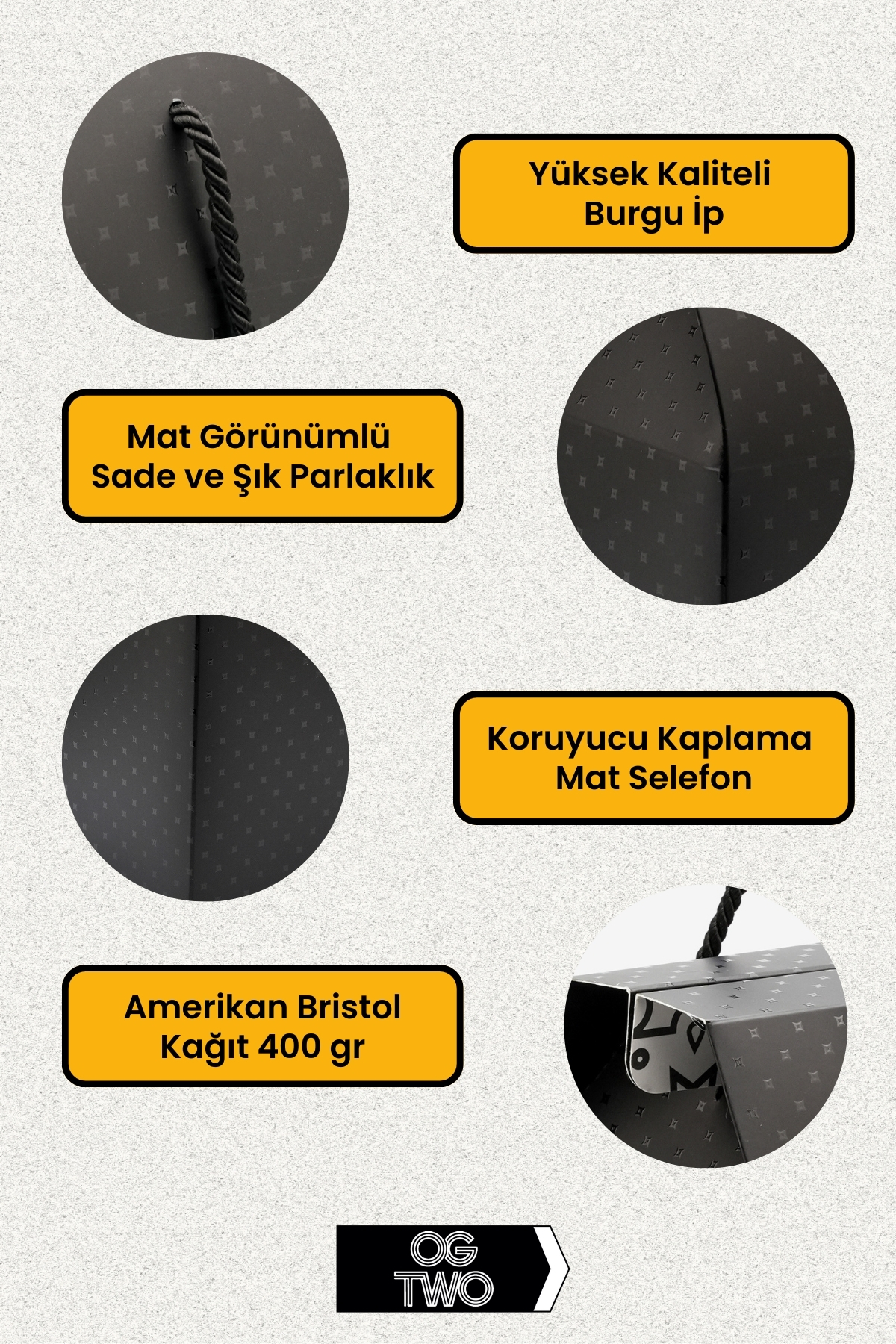 OGTWO Premium Konsept Tasarım Hediye Kutusu Çanta Boş Karton Hediye Paketi Hediyelik Siyah - 24x14x20cm fotoğrafı 6 (önizleme)