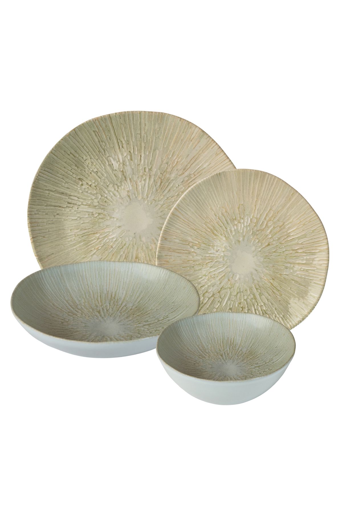 Cesiro Set Farfurii 24 Piese, 6 Persoane - Ensemble Pietra Opulenta - Set Veselă Italiană Porțelan - One Size