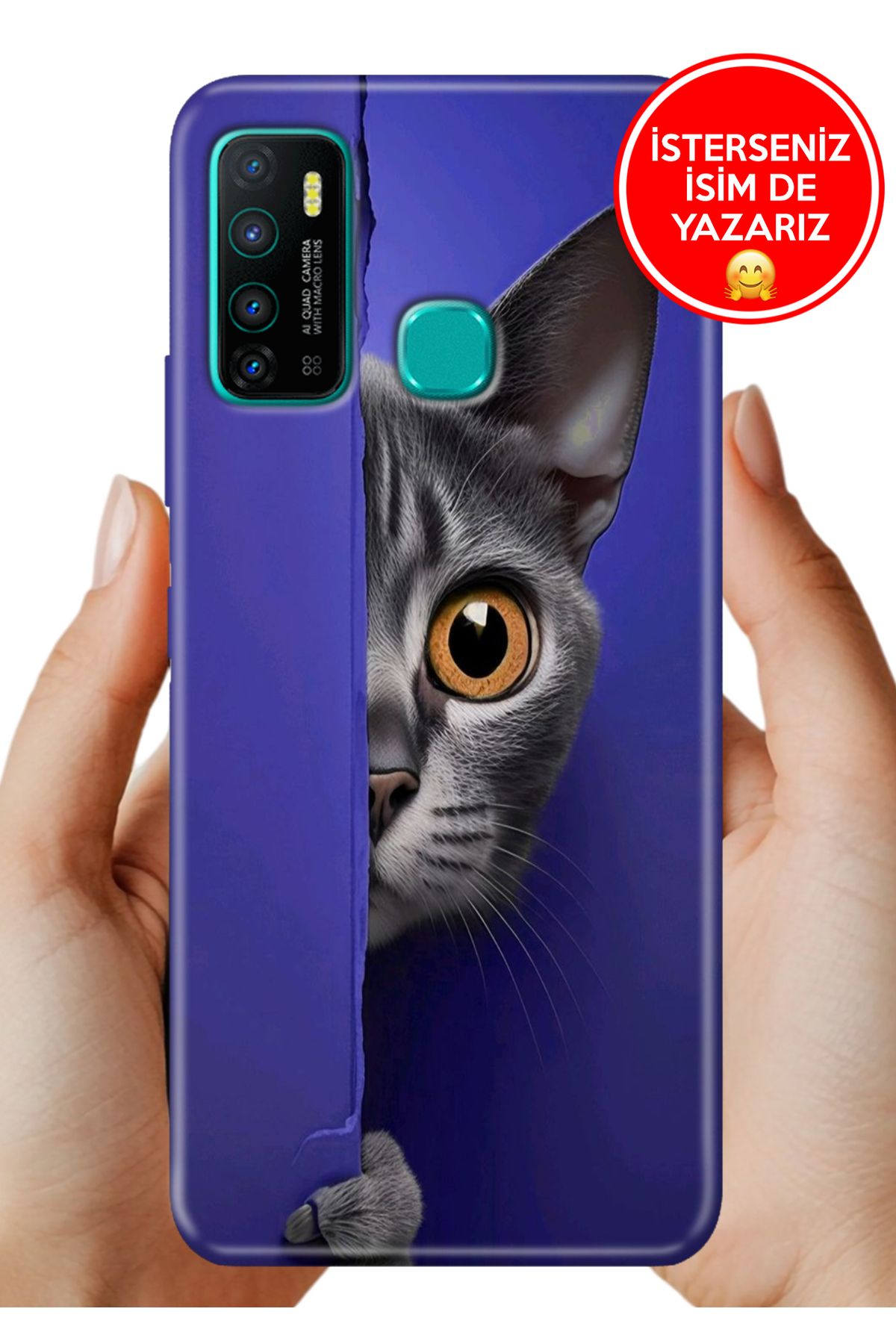 Cekuonline İnfinix Hot 9 Kılıf Hot 9 TPU Resimli Elastik Silikon Kedim