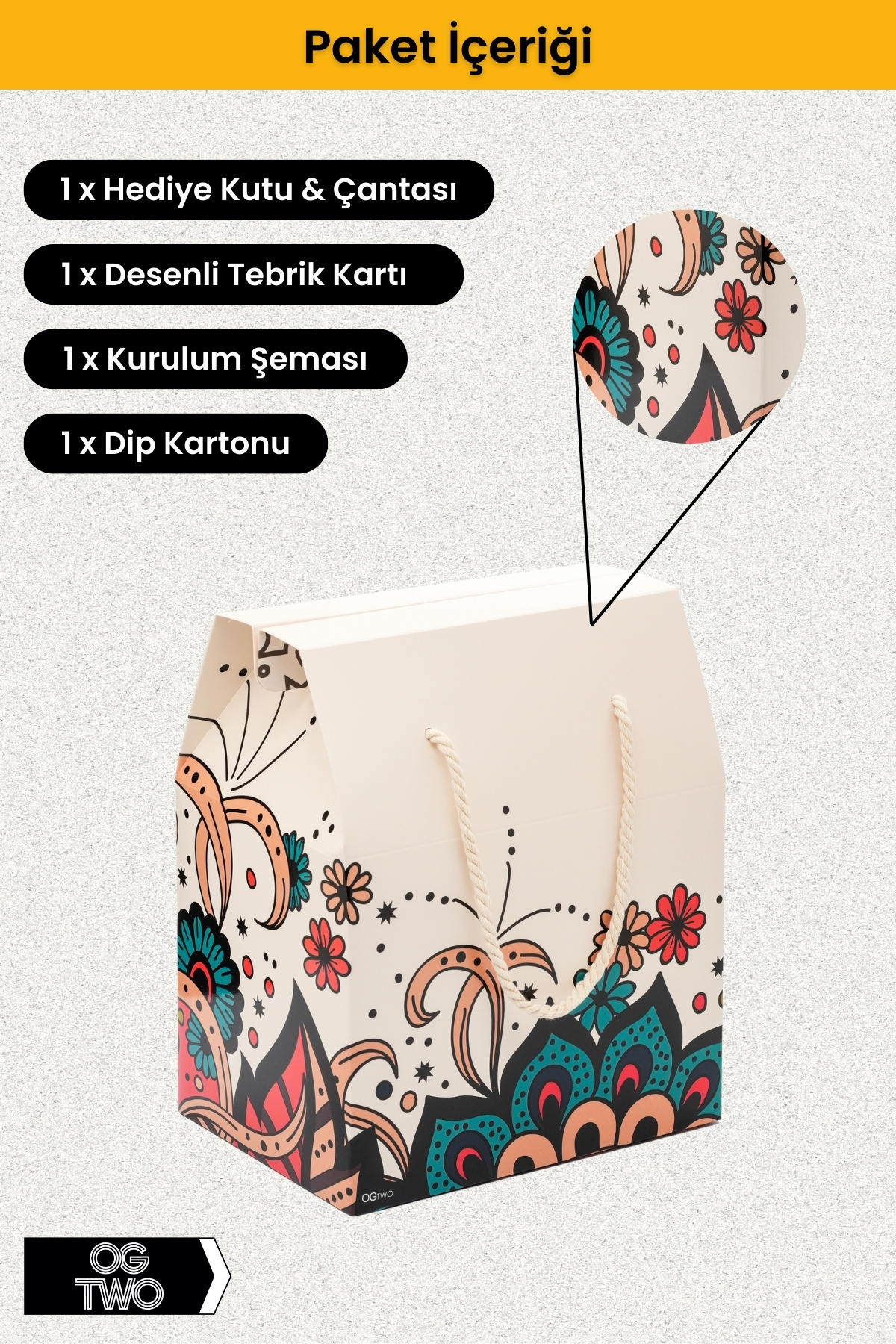 OGTWO Premium Konsept Tasarım Hediye Kutusu & Çanta Boş Karton Hediye Paketi Hediyelik Kutu - 24x14x20cm fotoğrafı 4 (önizleme)