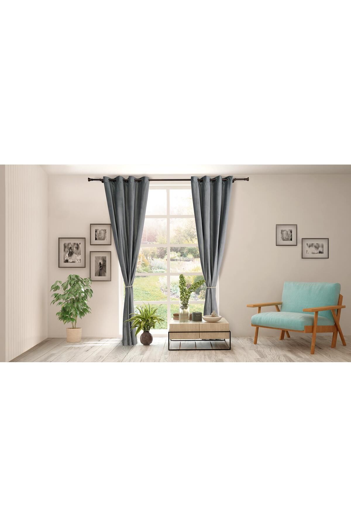 Heinner Home Set 2 Perdele Din Catifea 140x270 Cm - Gri - 140 x 270