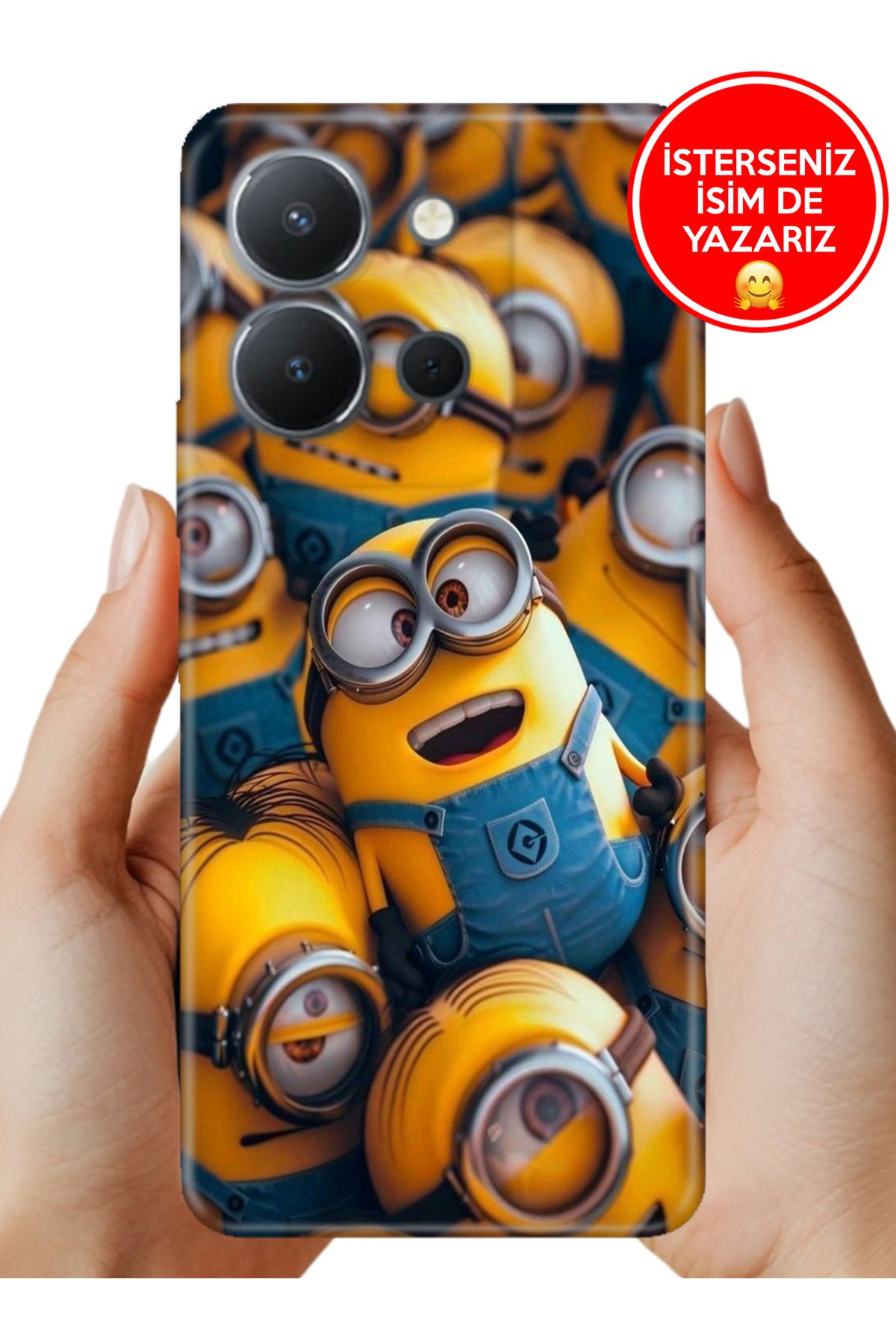 Cekuonline Vivo Y36 Uyumlu Kılıf 6.64" Kamera Koruma Vip-Seri Esnek Silikon Minyonssss