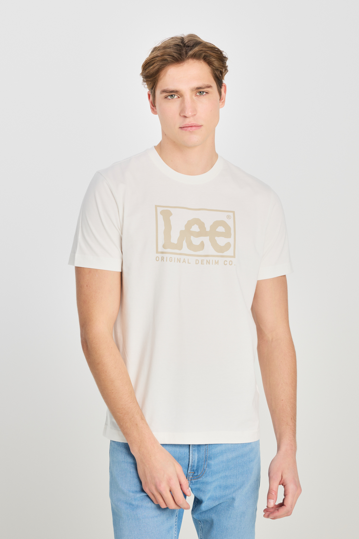 Lee Maglietta Uomo XM Logo Tee - Blu Navy, Cotone E Poliestere, Vestibilità Regolare