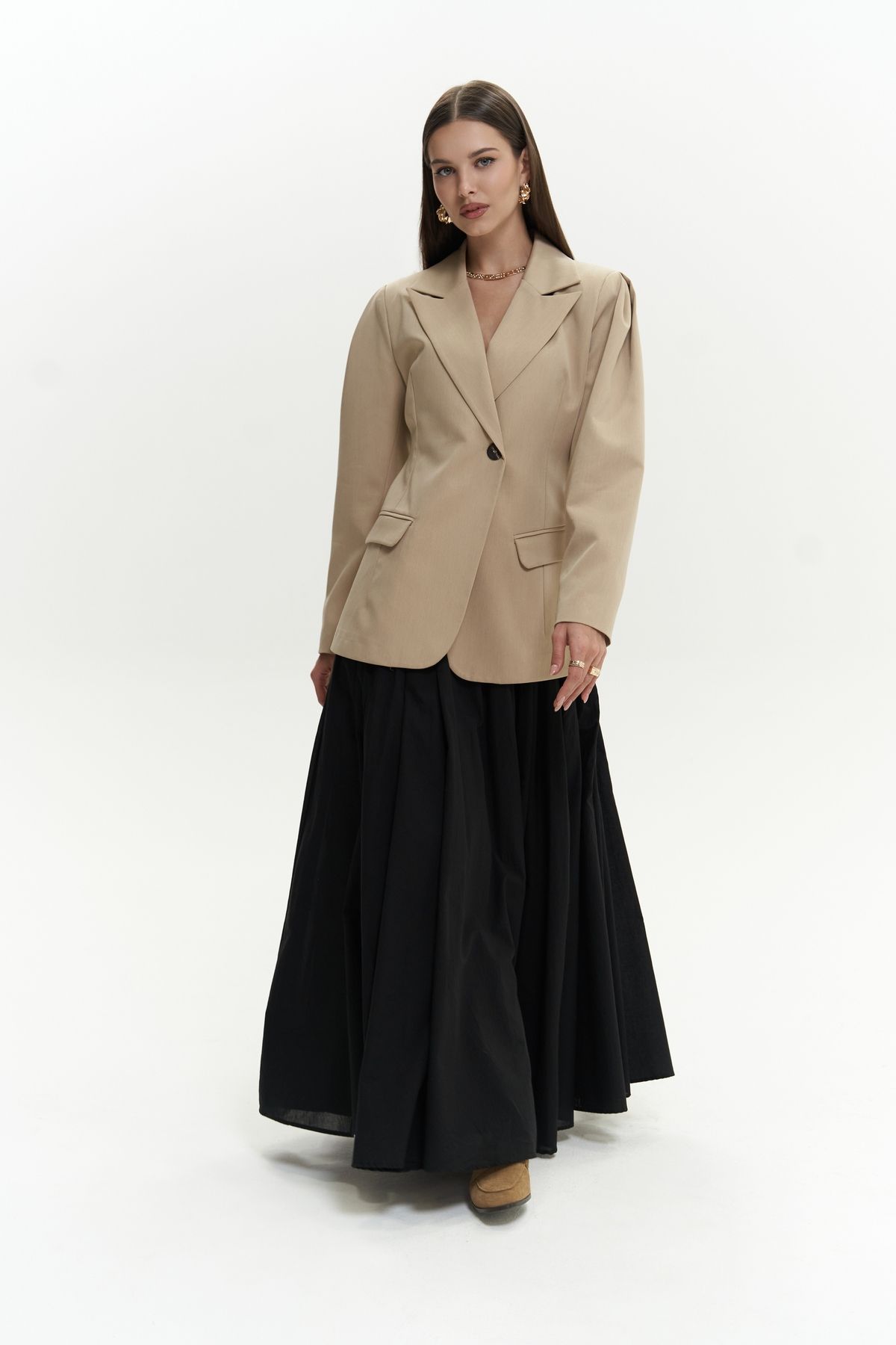 MAİ COLLECTİON-Briella Taille geschnallter Nerz-Blazer 6