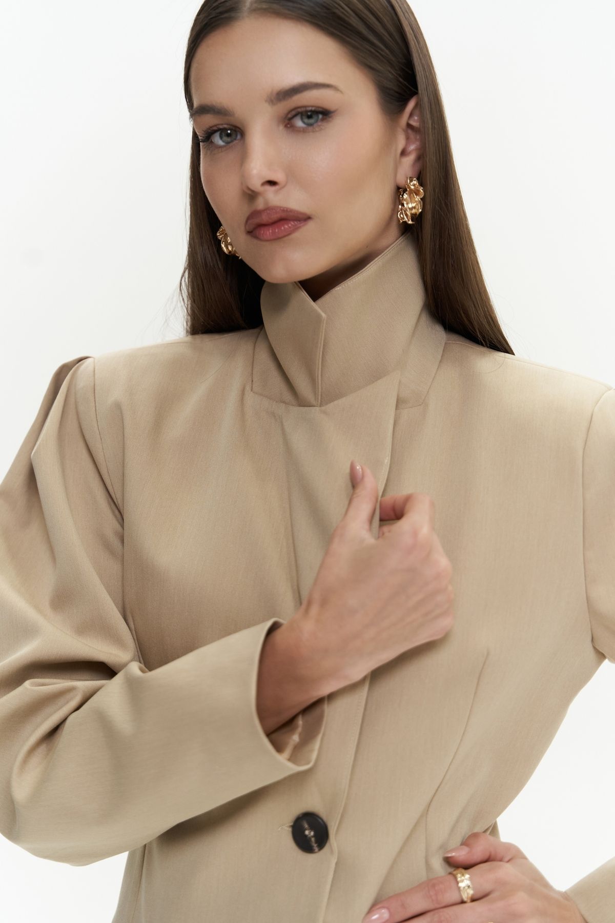 MAİ COLLECTİON-Briella Taille geschnallter Nerz-Blazer 7
