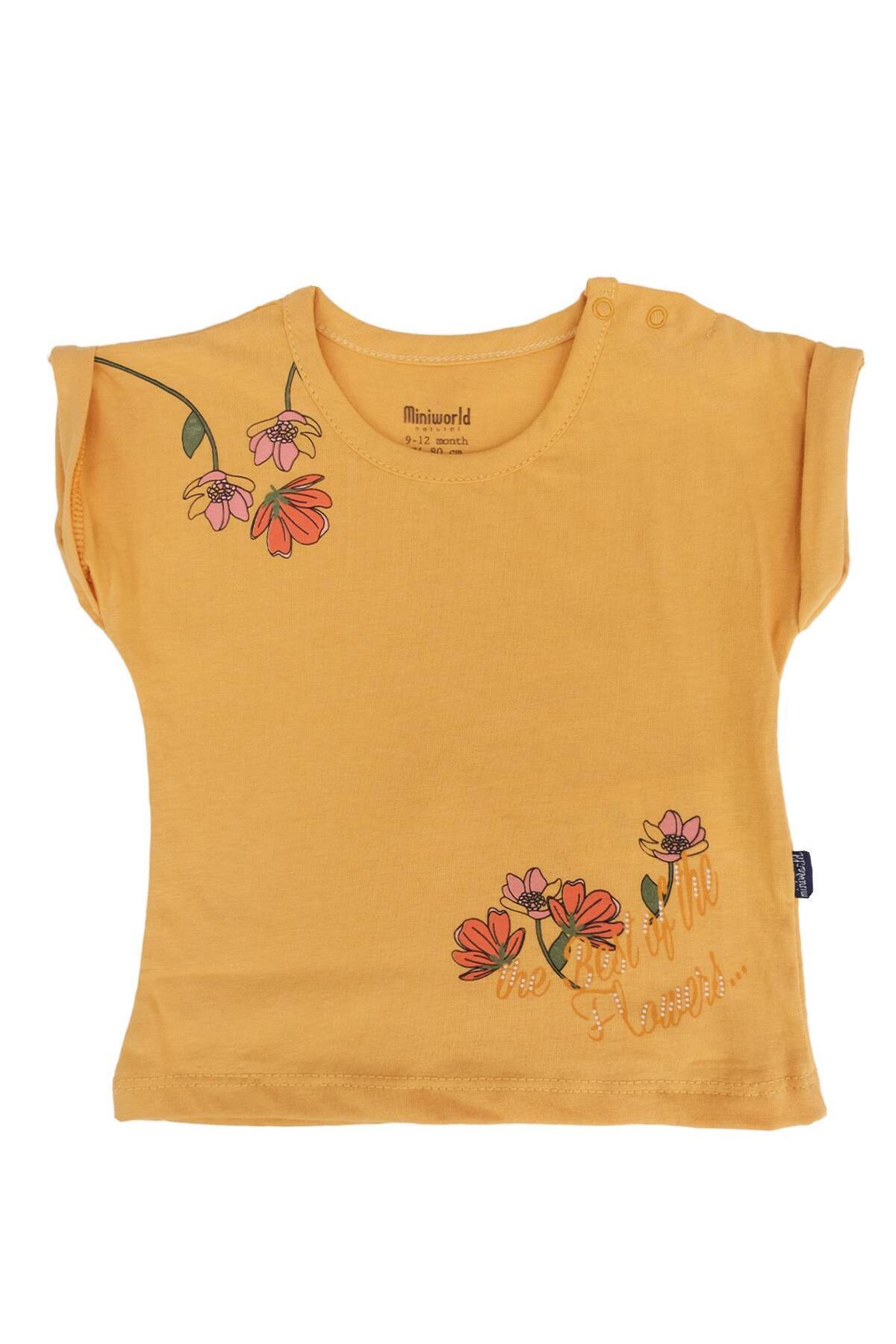 Bebelop Çiçek Baskılı Bisiklet Yaka T-shirt 2'li Set fotoğrafı 2 (önizleme)