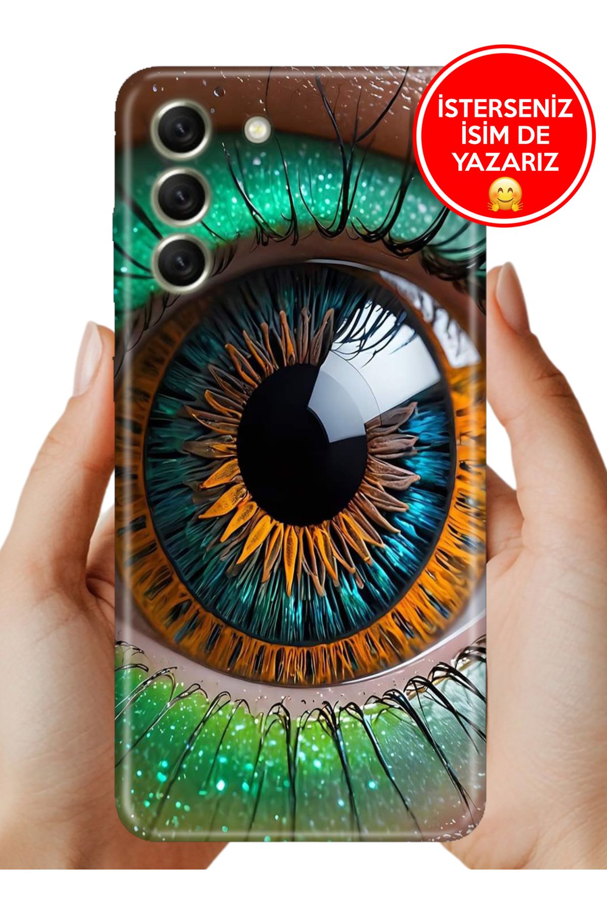 Cekuonline Samsung Galaxy S21 FE Kılıf Desenli Baskılı Kamera Korumalı ZRR Silikon Nadir Göz