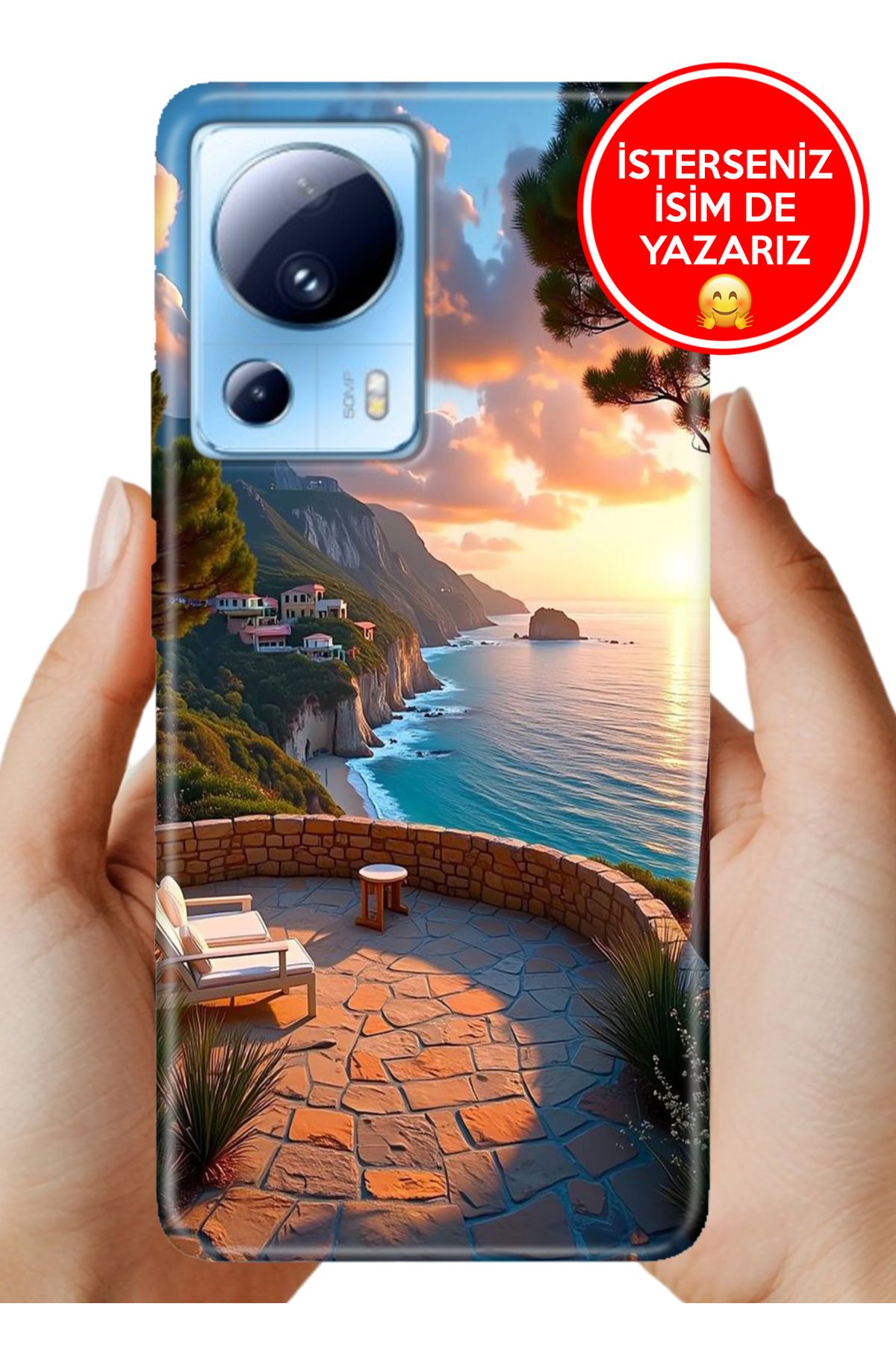 Cekuonline Xiaomi Mi 13 Lite Kılıf Tam Rubber Esnek Silikon Full Koruma Seninle Burada