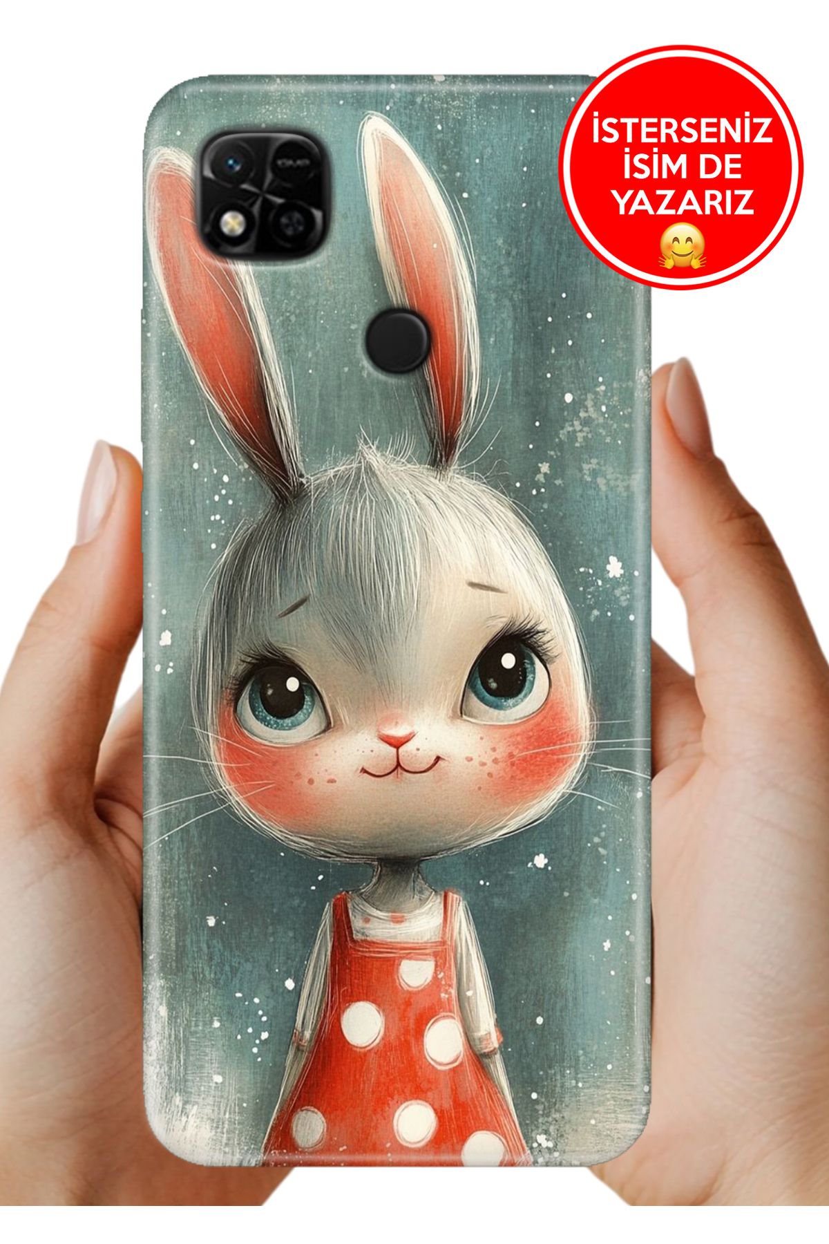 Cekuonline Xiaomi Redmi 10A Kılıf Kamera Koruma Vip-Seri Esnek Silikon Miss Rabbit