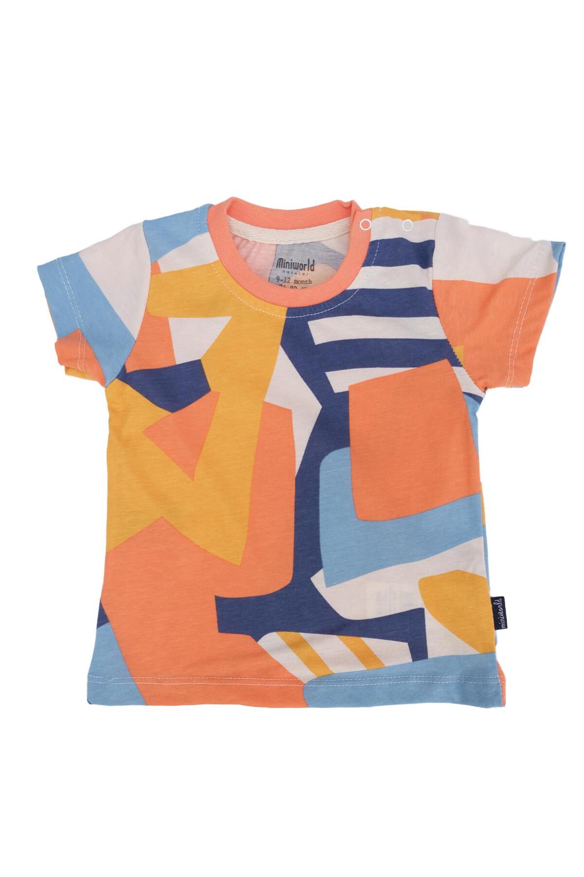 Bebelop Baskılı Geometrik Desenli T-shirt 2'li Set fotoğrafı 3 (önizleme)