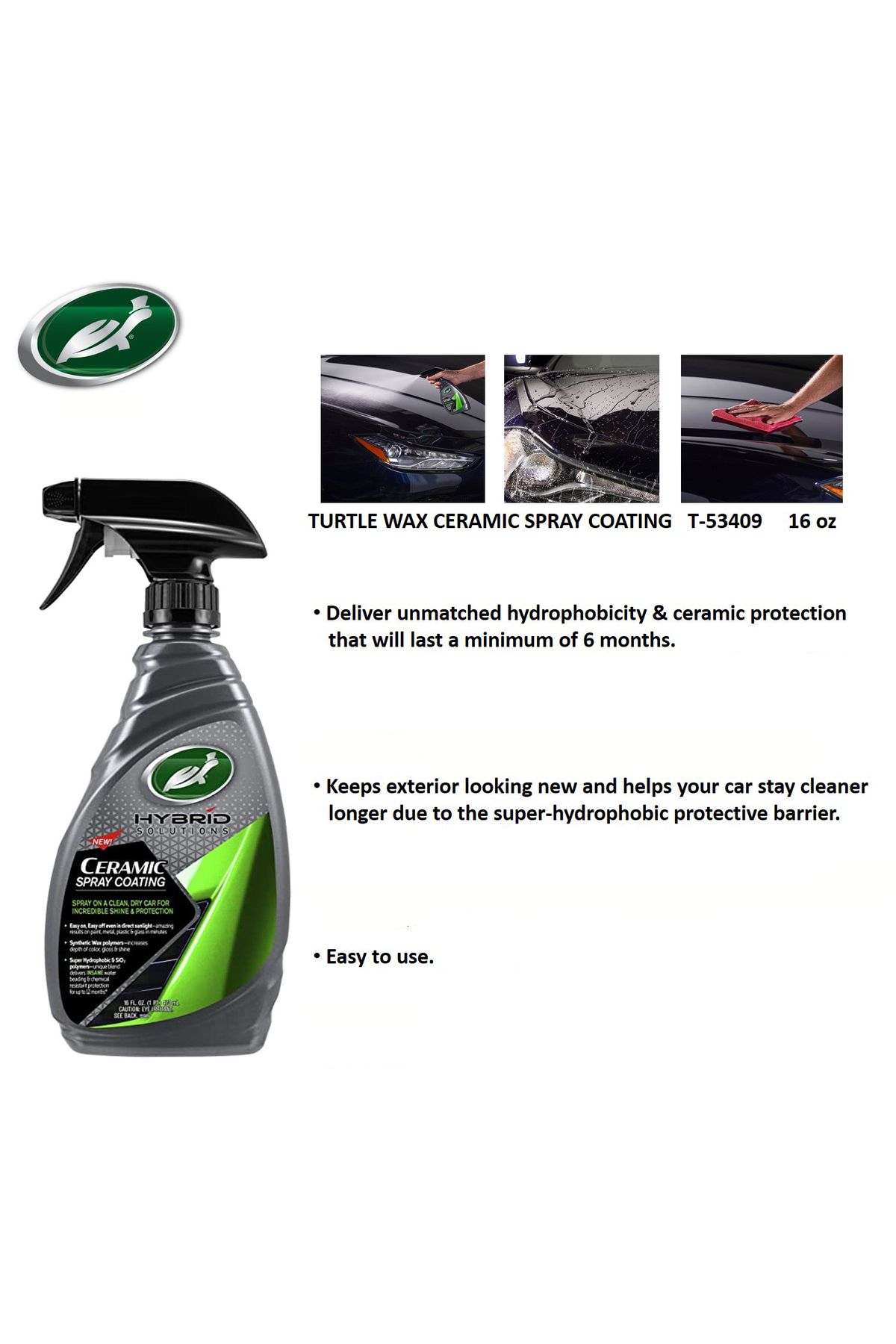 Hybrid Solutions-Turtle Wax Hybrid Solutions Ceramic Spray Coating – 473ml, Hydrophobic Protection, Easy Application 4