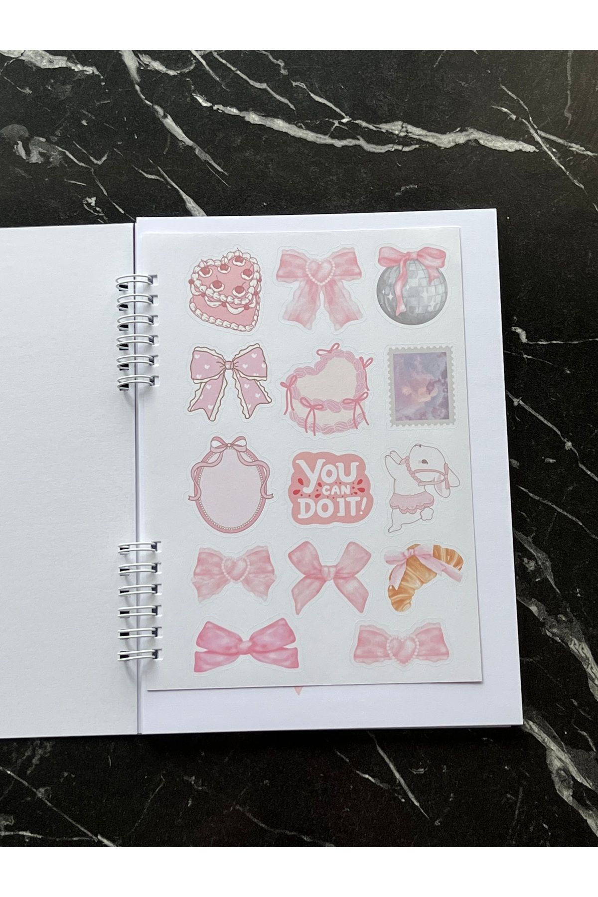 Cuppy Box-Pink Ribbon Notepad 50 Sheets and 1 Page with Sticker 2