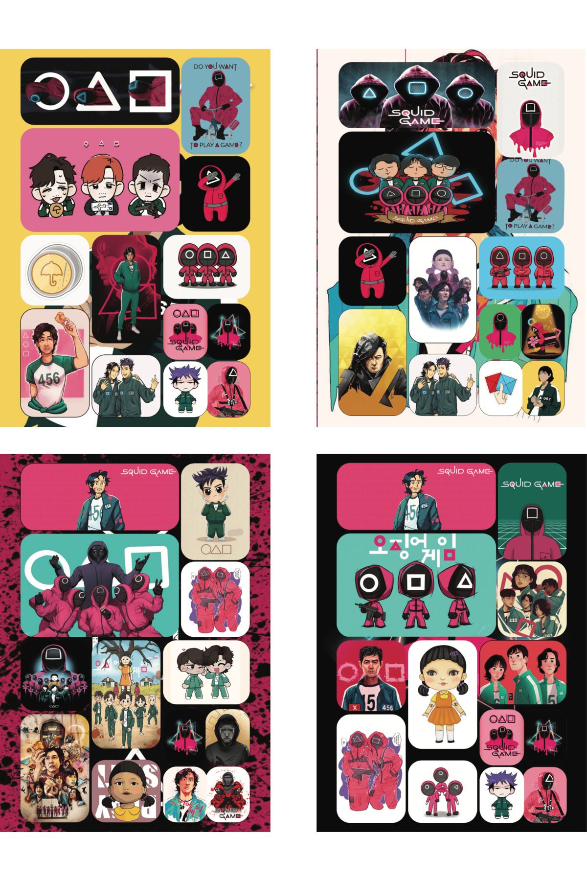 Mielibon-Squid Game Sticker Notebook 16 Pages 208 Stickers 2