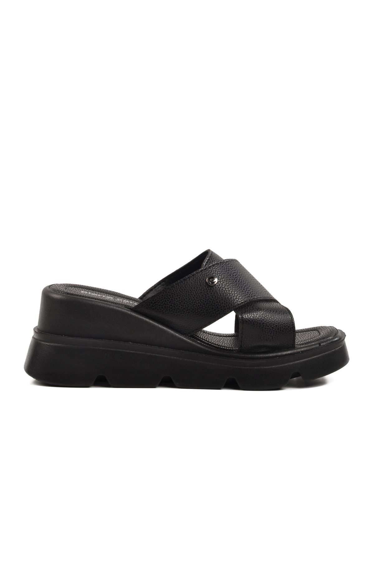 Pierre Cardin-Black High Sole Women's Slippers Pc-7535 Z 1