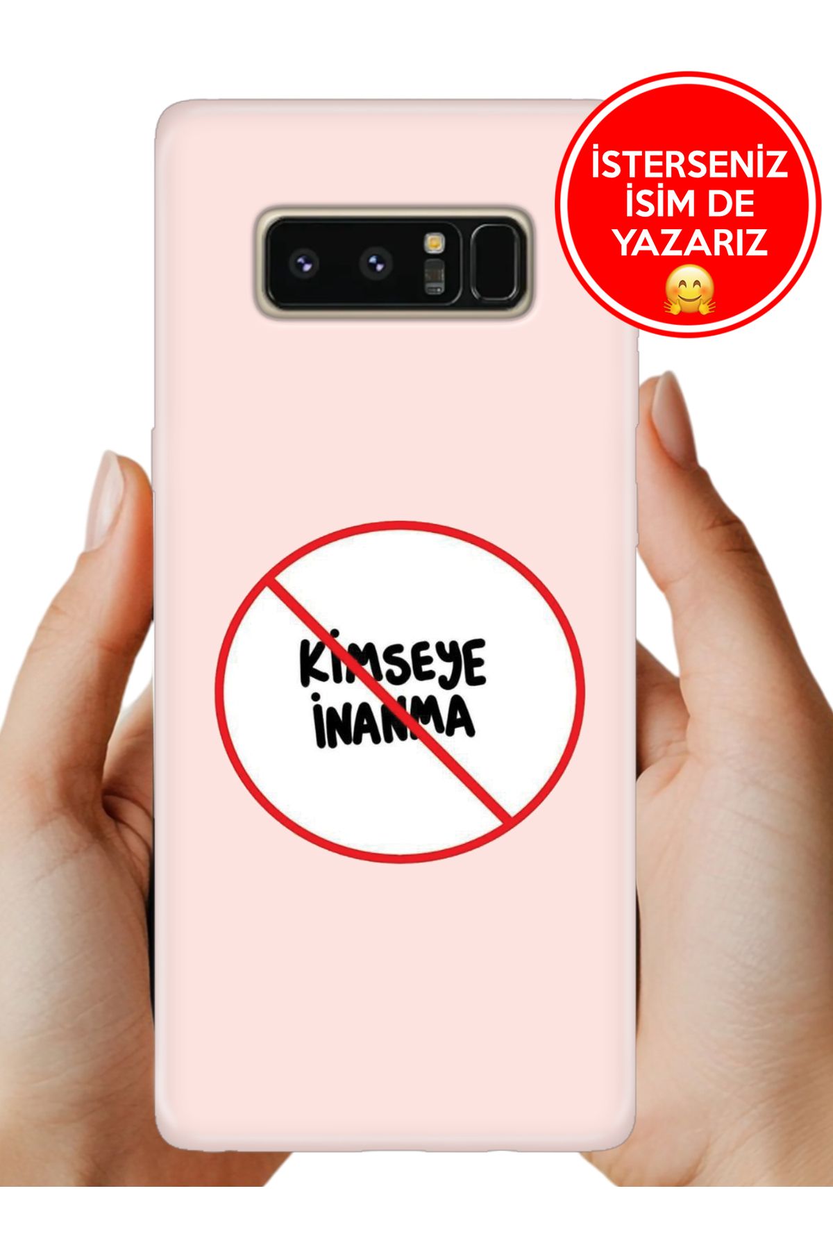 Cekuonline Galaxy Note 8 Kılıf Desenli Baskılı Kamera Korumalı ZRR Silikon Kimseye İnanma