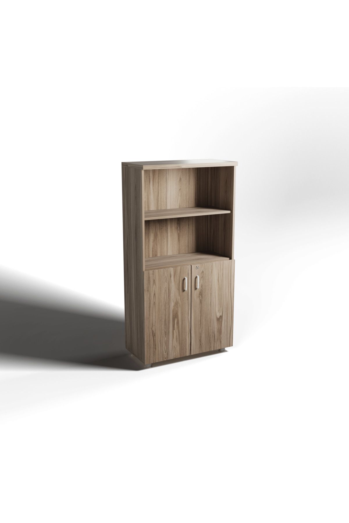 EMC Metal Ofis Mobilyaları Ahşap 2 Kapaklı Dolap (80X38X120 CM) – Enter Yarım Kapaklı