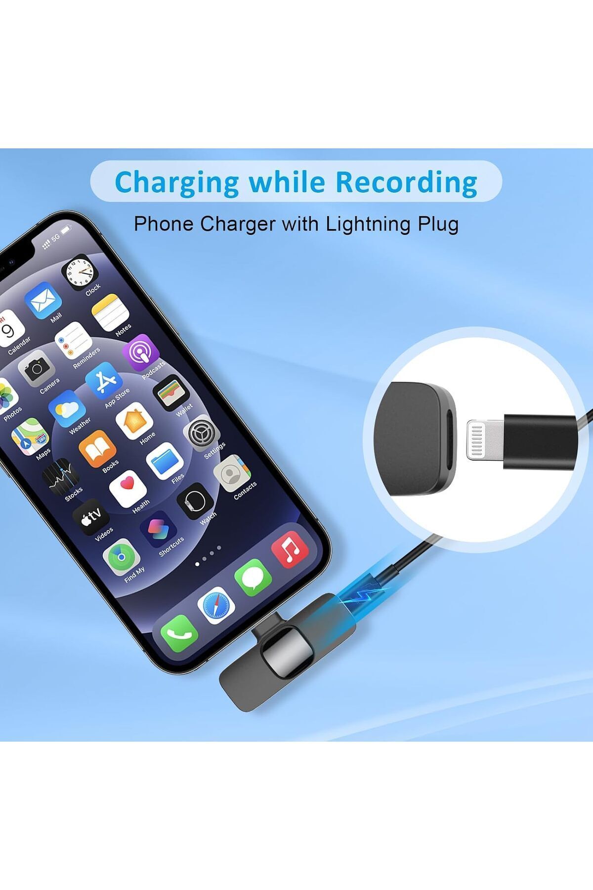 Generic-Bluetooth Mini Microphone for iPhone/iPad - Wireless Lavalier Mic for TikTok, YouTube, Podcast 2