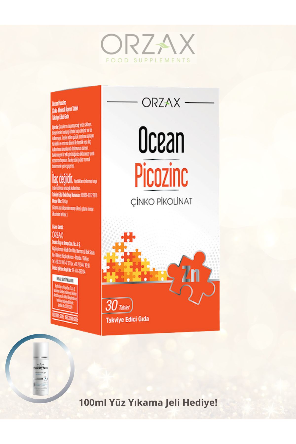 Ocean Picozinc Takviye Edici Gıda 30 Tablet Çinko pikolinat formda çinko içeren gıda takviyesi.