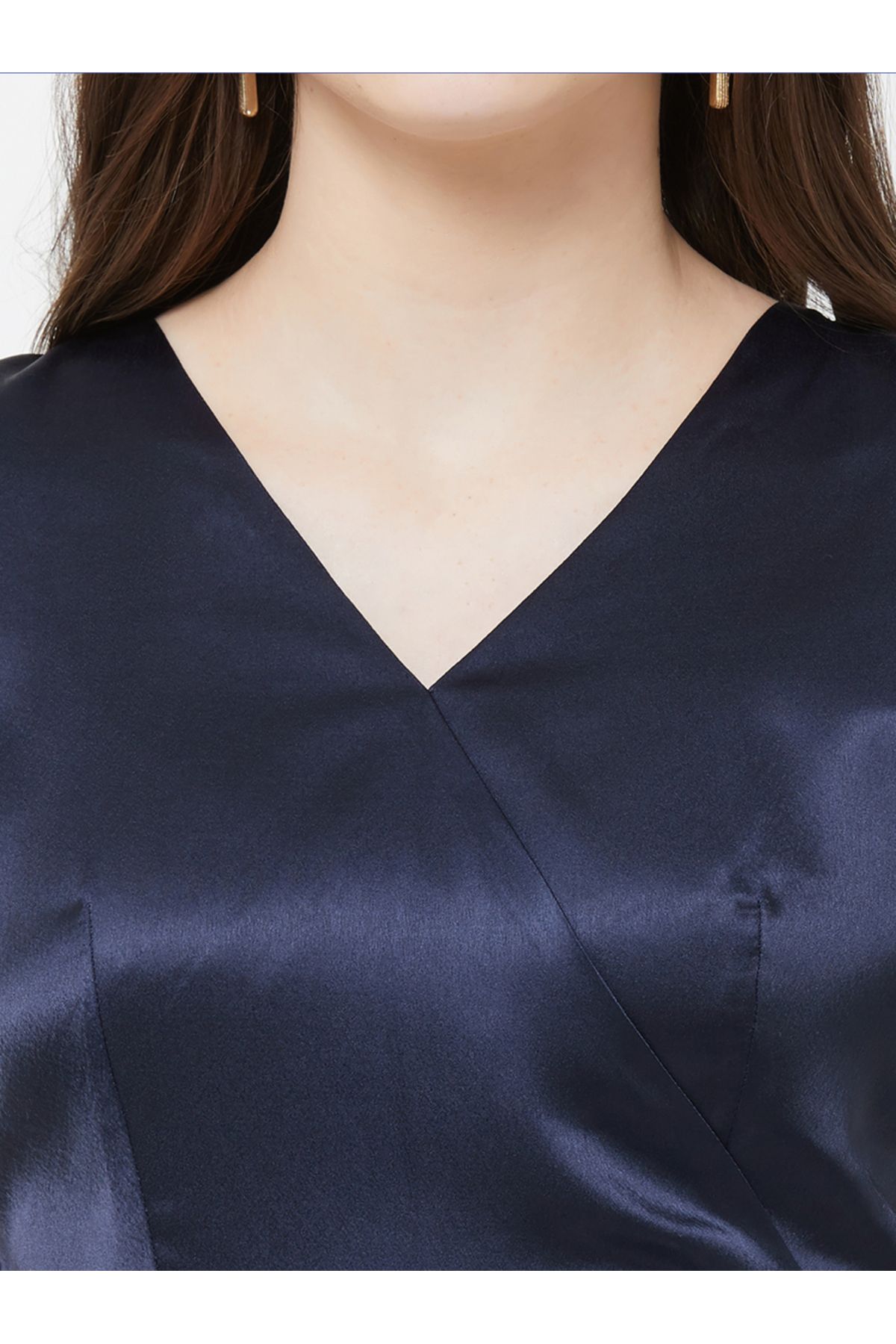 Mish By Styli-Wrap Style Mid Length Dress with Pleat Detail 2