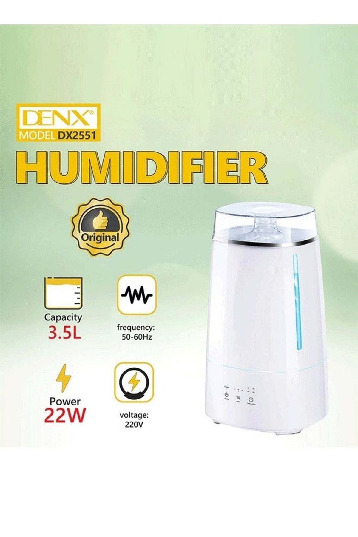 Denx-The air diffuser has a power of 22 watts and a capacity of 3.5 liters to humidify and purify the air 7