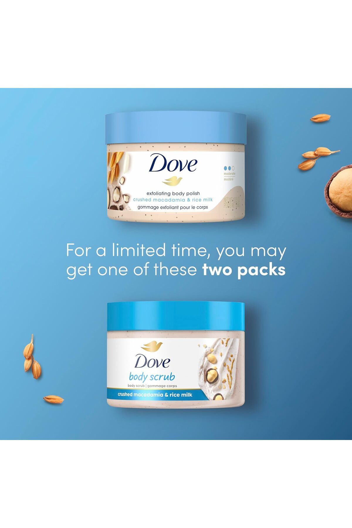 Dove-Scrub Macadamia & Rice Milk Reveals Visibly Smoother Skin Body Scrub That Nourishes Skin 298 gr 6