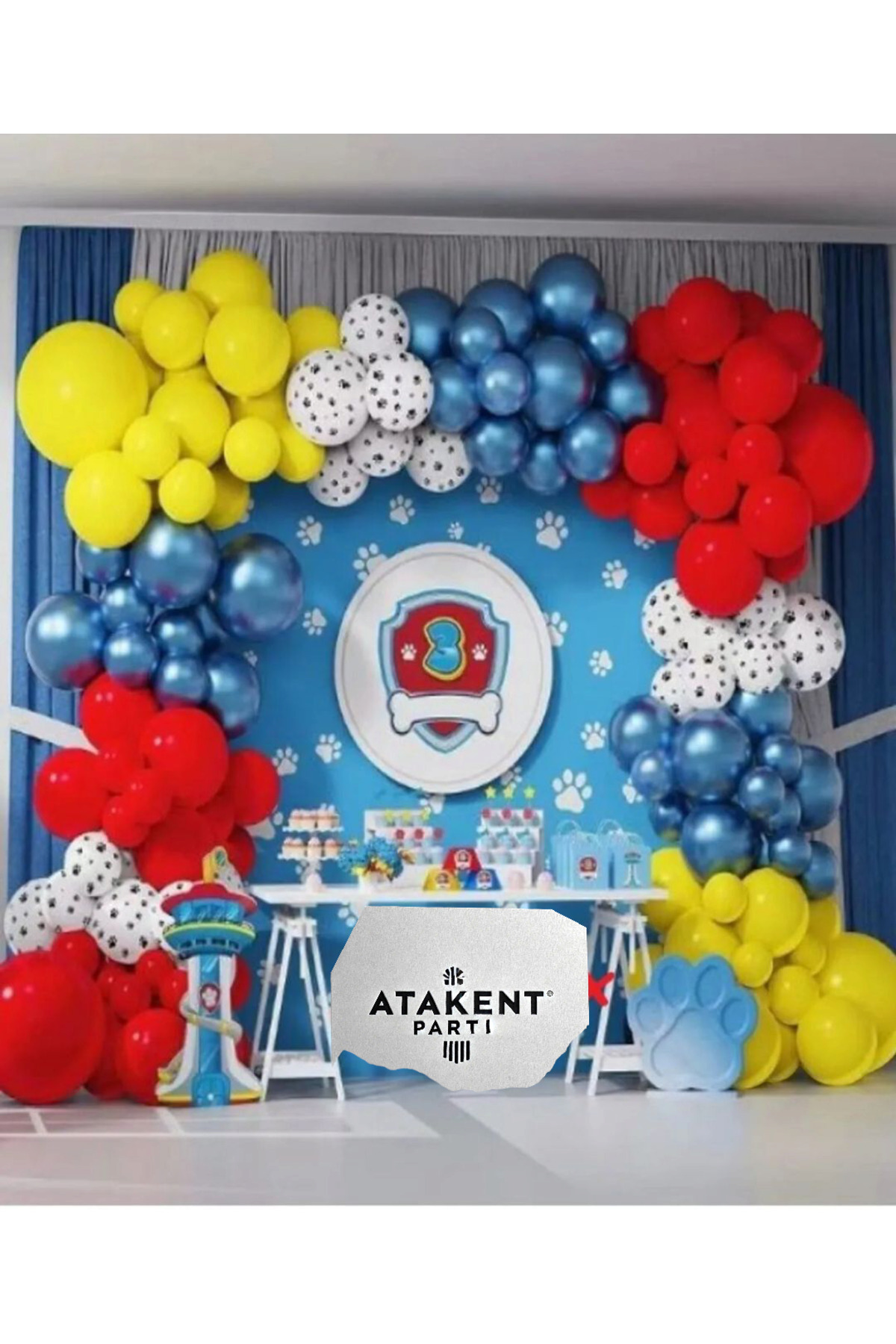 ATAKENT PARTİ Paw Patrol Patili Balon Set, Doğum Günüi Balon Zinciri 40 Adet Balon Paw Petrol