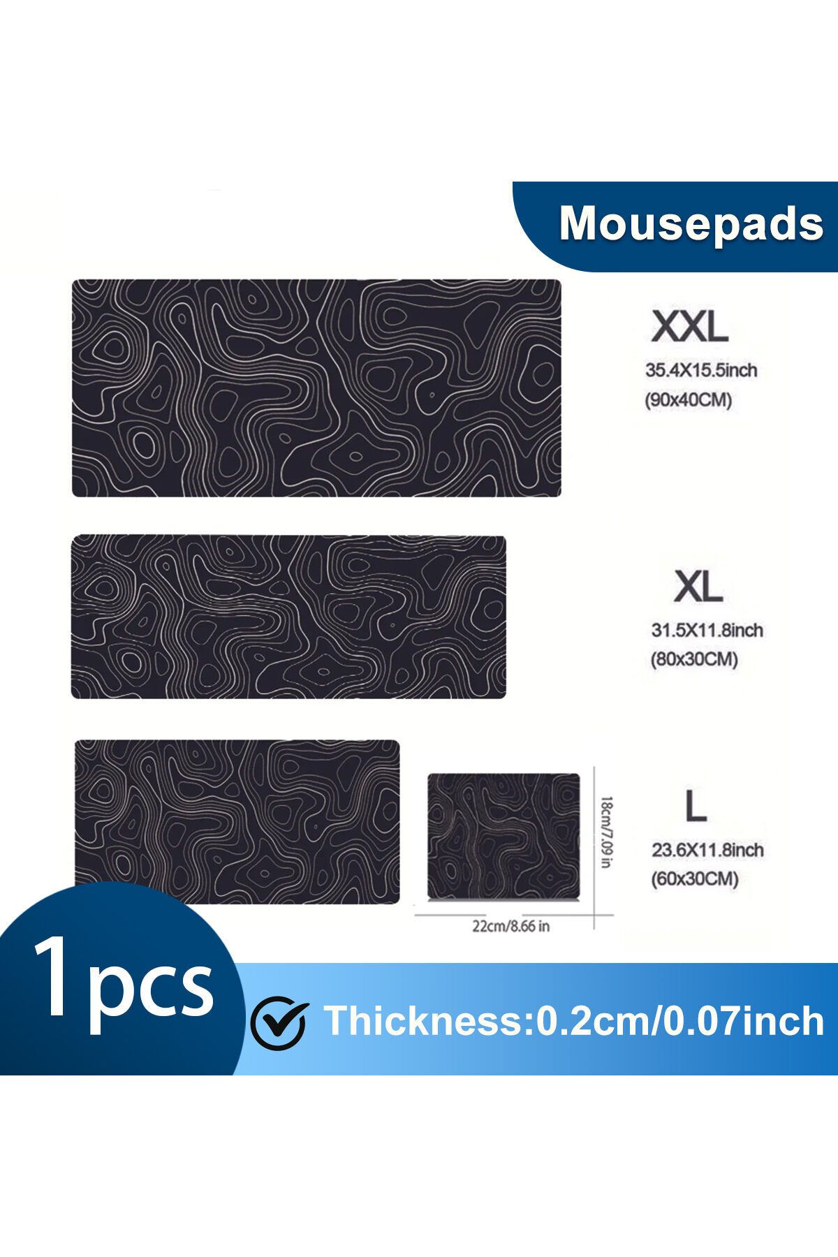 Choice-180x220x2mm Black Line Table Mat Mouse Pad Large Keyboard Mouse Desk Pad Non-slip Rubber Gaming Mous 1