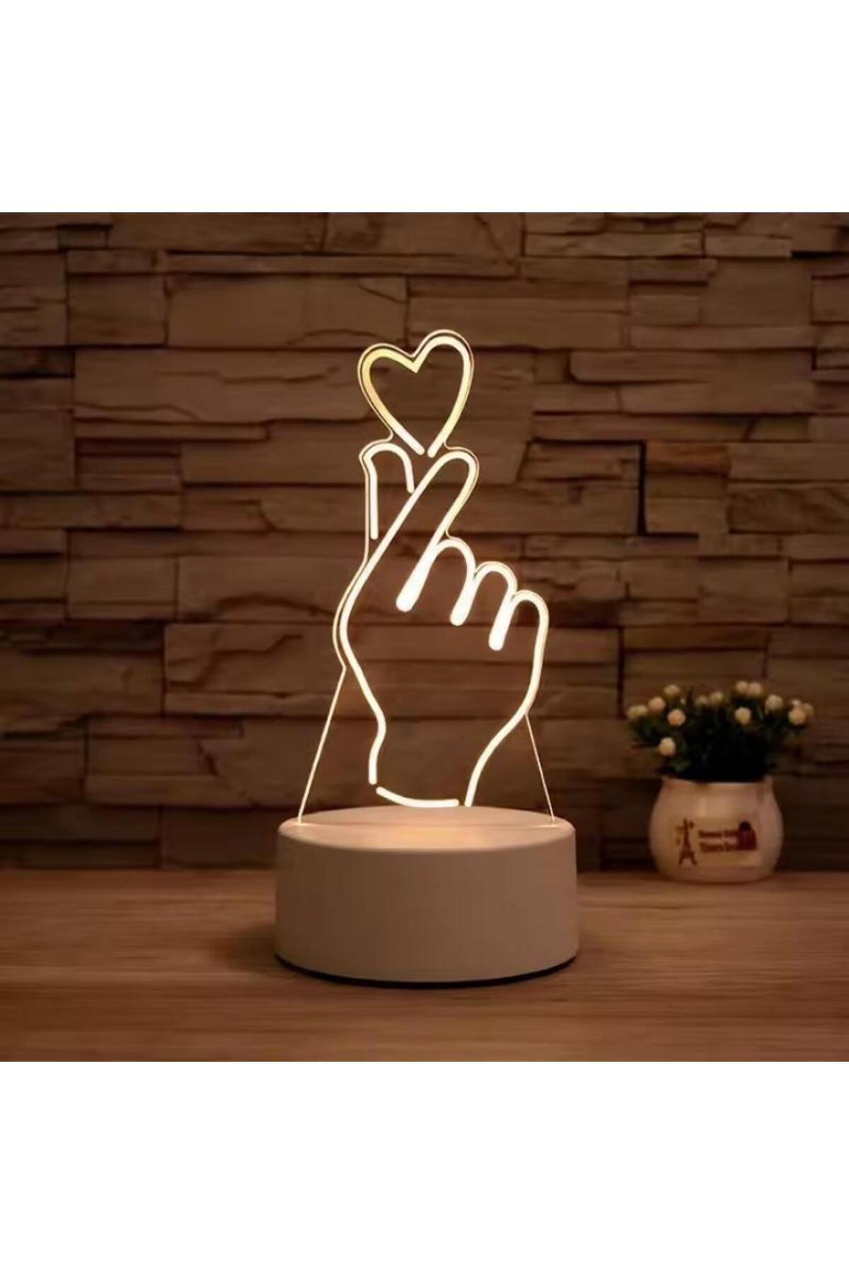 Generic-3D LED love colorful night light cartoon LED desk lamp night light atmosphere light yellow light 4