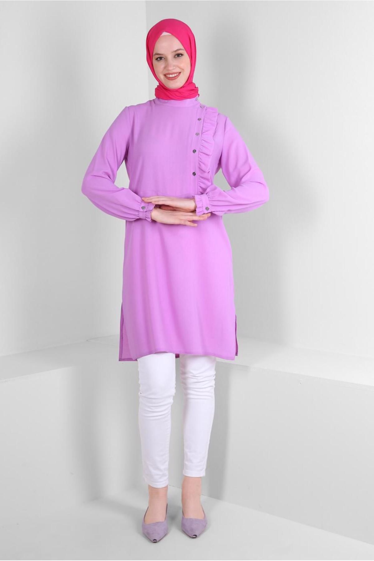 روفل تونیک دکمه دار دقیق 42825 Alvina