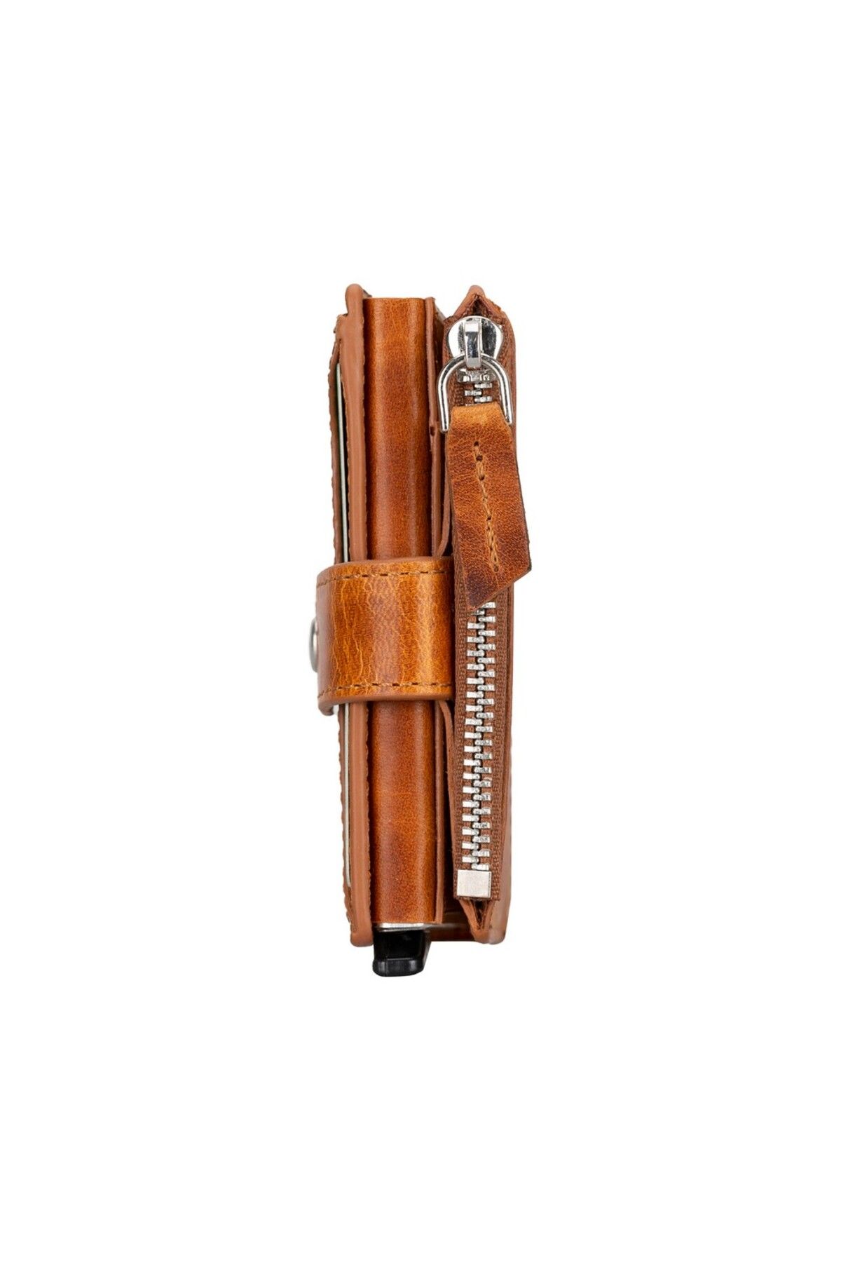 PLM-Leather Wallet and Card Holder, with Mechanism, 10 Card Compartments, Tan 3